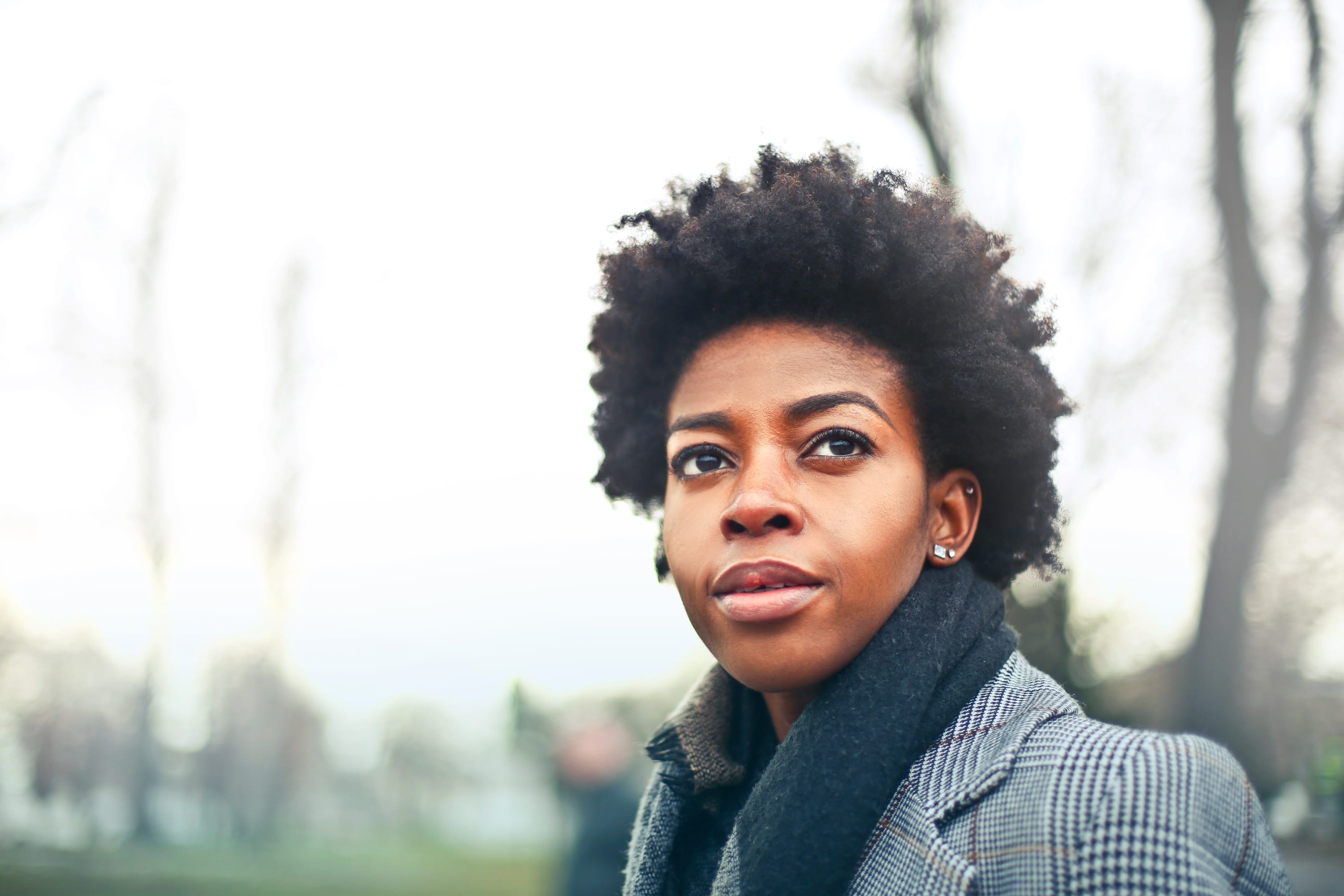 beautiful people, travel, pierced ears, posing, Clothing, Scarf, beautiful woman, Skin, outdoors, hair, afro, young women, style, African, winter, curly, HD Wallpaper
