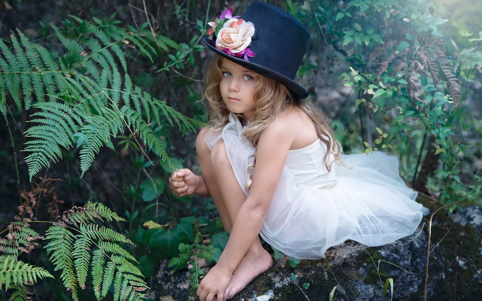lace, Magic, white, Girl, Cute, s, 1080P, Hat, dress, Little, HD Wallpaper