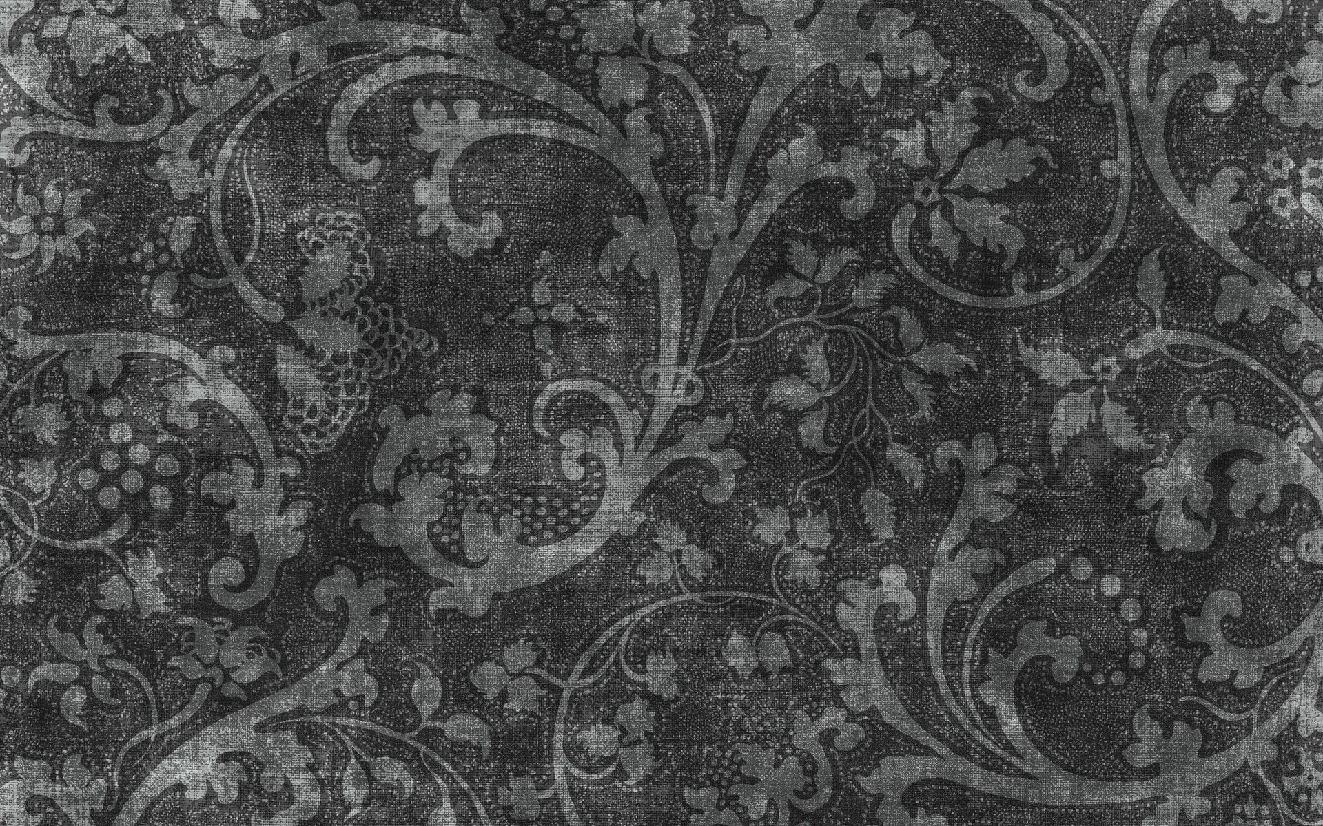 monochrome, gray, texture, 1080P, pattern, lace, HD Wallpaper