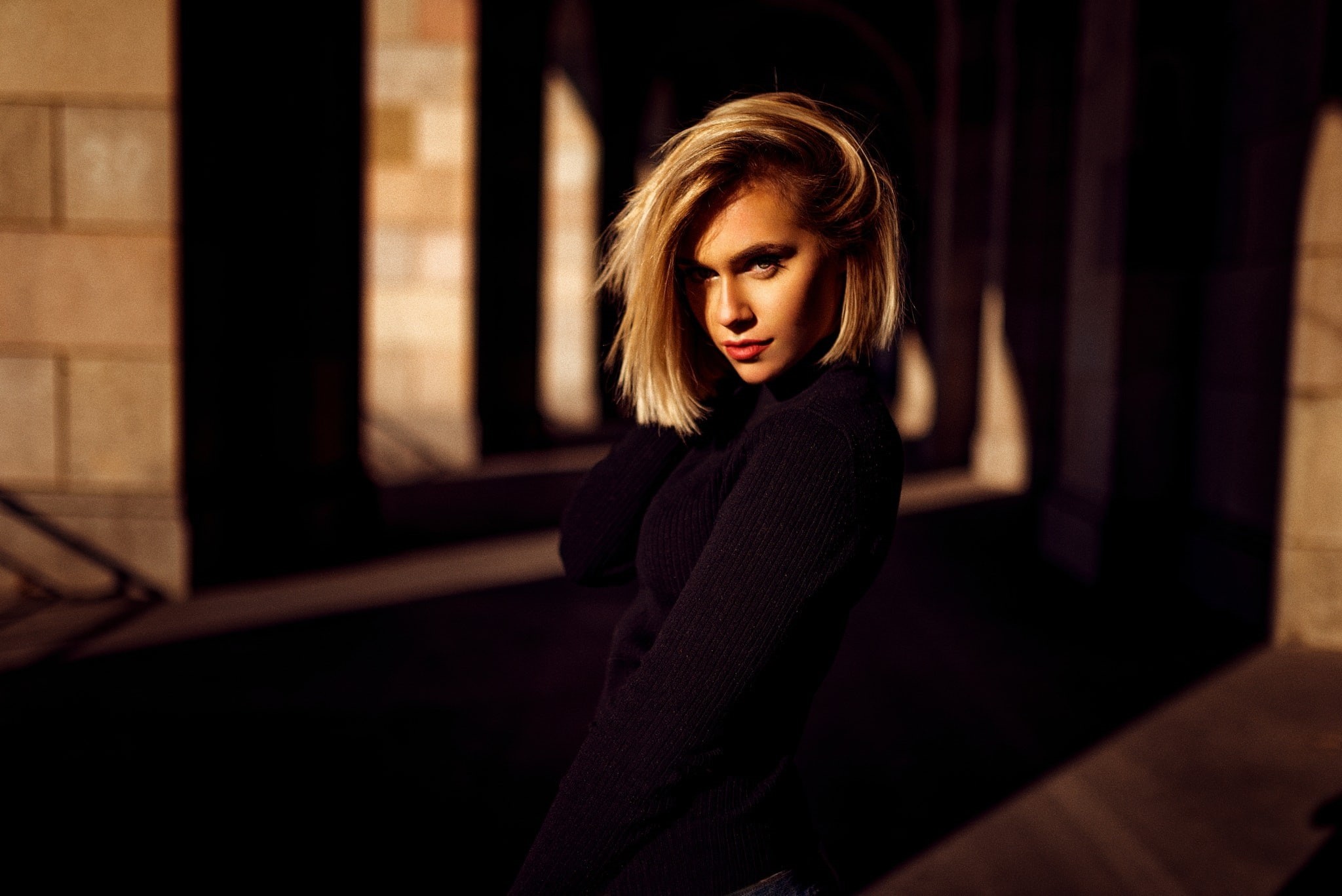 blonde, sadness, contemplation, depth of field, young adult, beautiful woman, one person, hair, portrait, emotion, 1080P, blond hair, young women, beauty, HD Wallpaper