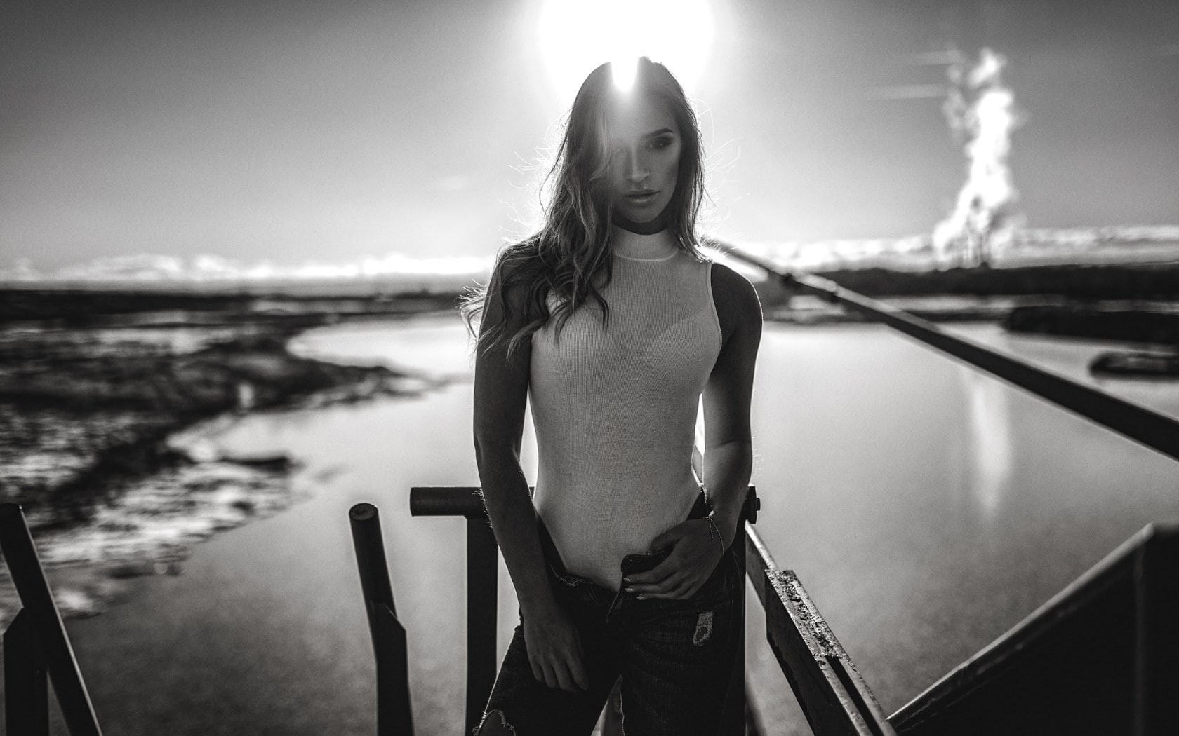 sky, beauty, 500px, transportation, Miro Hofmann, three quarter length, standing, 720P, nature, model, one person, outdoors, hairstyle, young adult, adult, HD Wallpaper