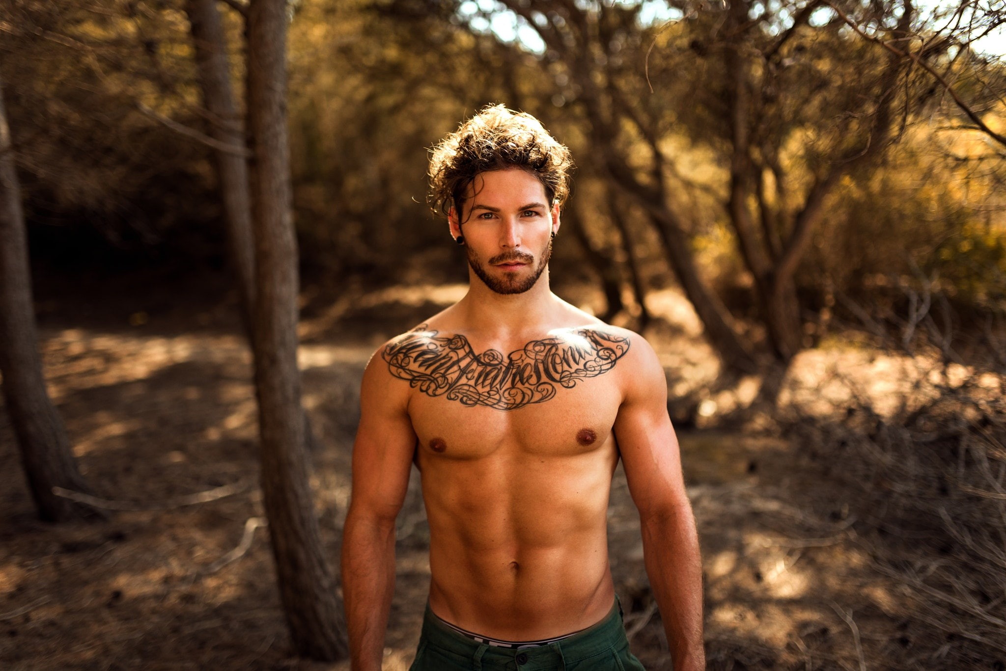 men outdoors, men, 500px, tattoo, shirtless, model, Miro Hofmann, 1080P, HD Wallpaper
