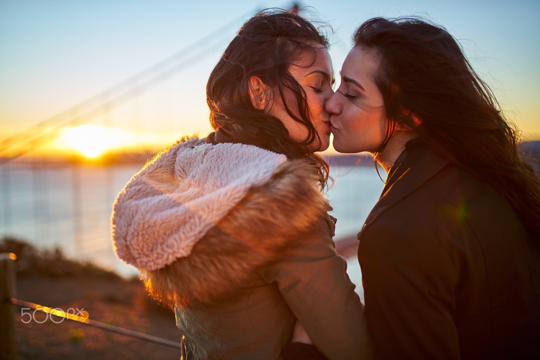 women, positive emotion, nature, love, kissing, 1080P, hairstyle, emotion, two people, people, togetherness, USA, Joshua Resnick, sunlight, embracing, HD Wallpaper