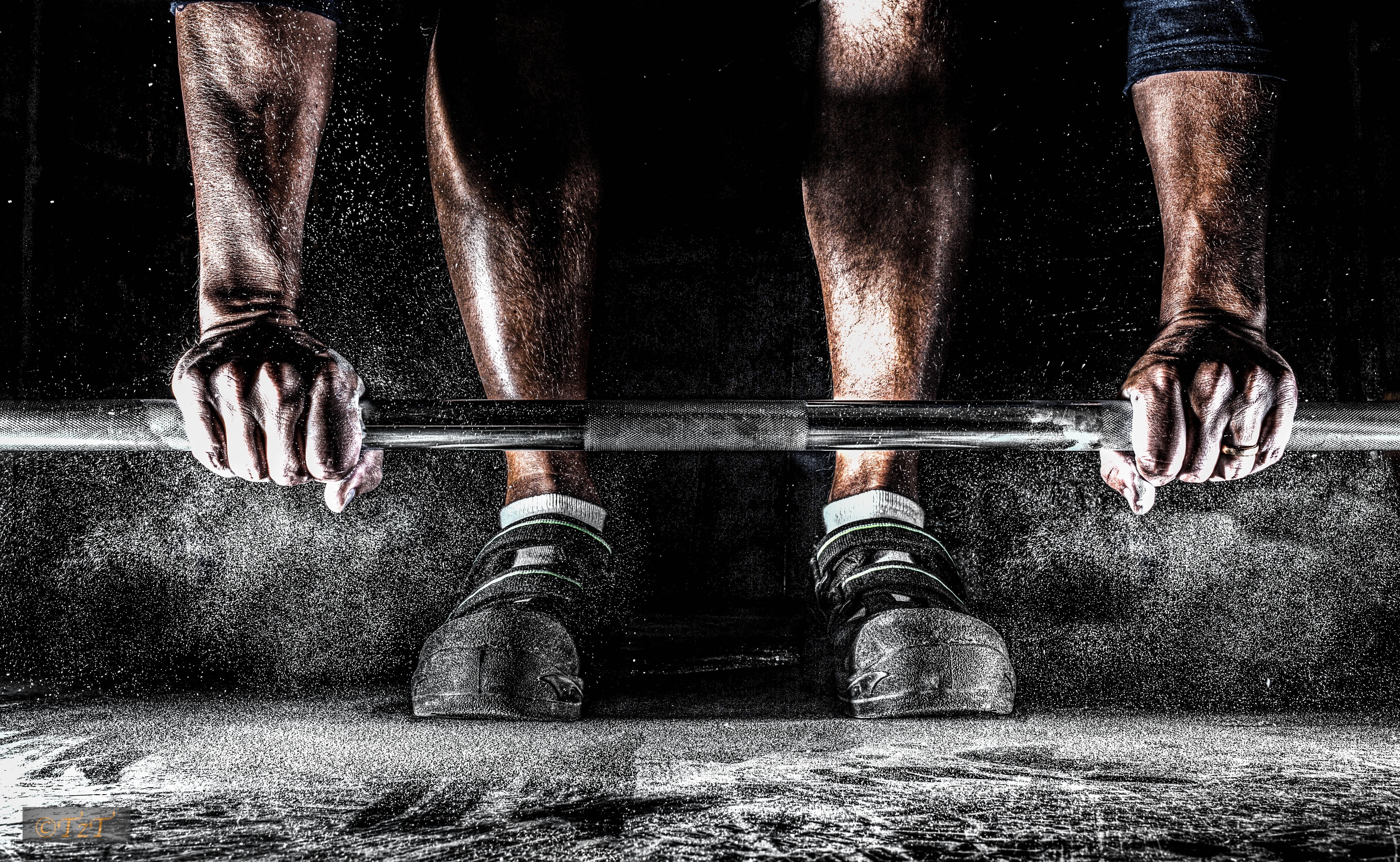 exercising, muscles, males, indoors, barbell, talc, men, real people, close-up, body part, 5K, crossfit, motion, rod, healthy lifestyle, weightlifting, HD Wallpaper