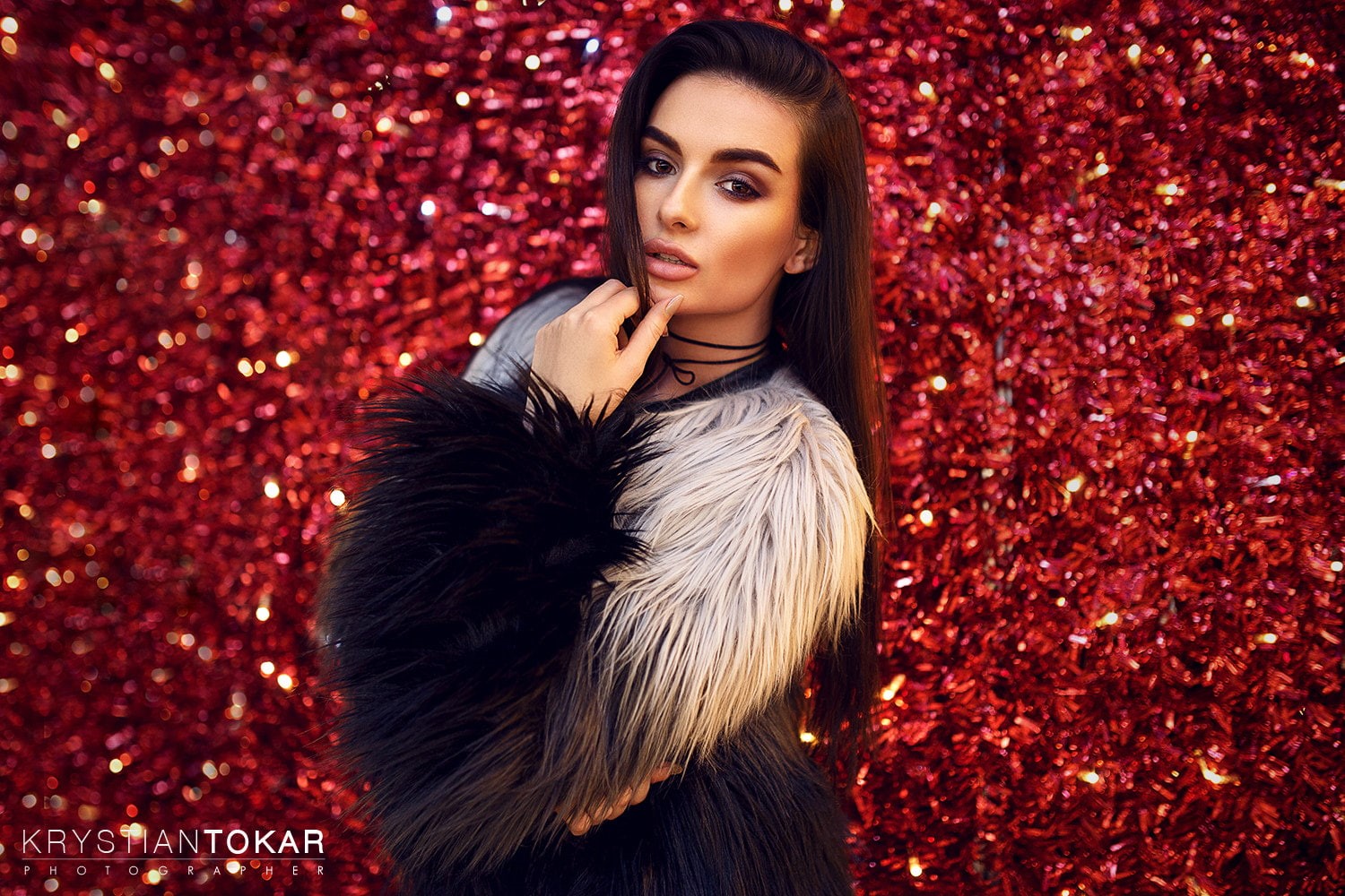 fur, portrait, Krystian Tokar, long hair, 720P, women, HD Wallpaper
