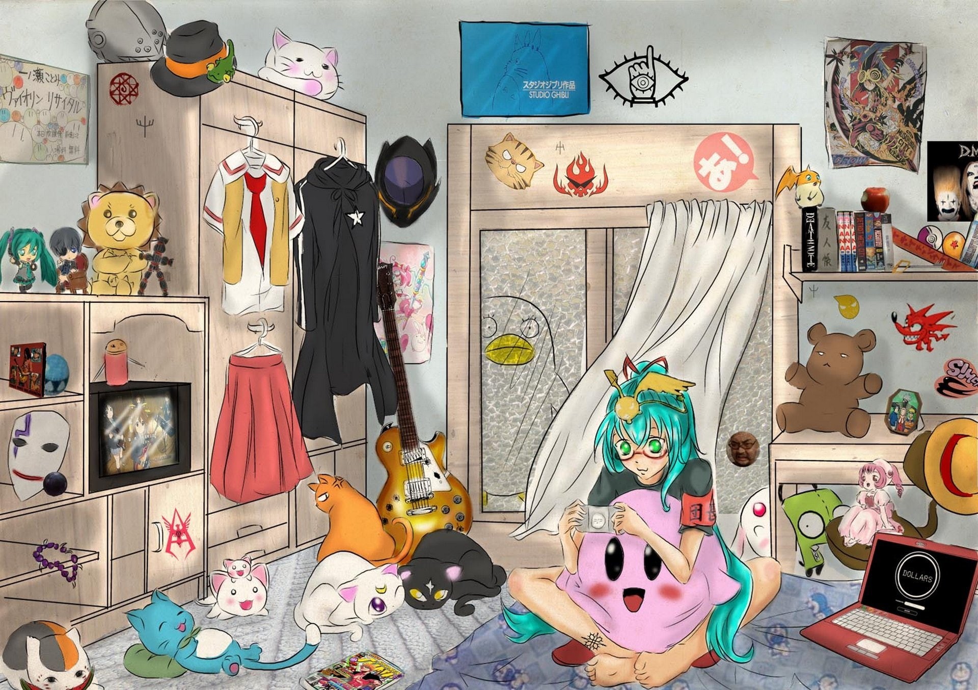 elfen lied, detroit metal city, katekyo Hitman reborn, 1080P, hatsune miku, girl, natsume yuujinchou, soul eater, art, durarara!!, death note, ore no imouto ga konna ni kawaii wake ga nai, HD Wallpaper