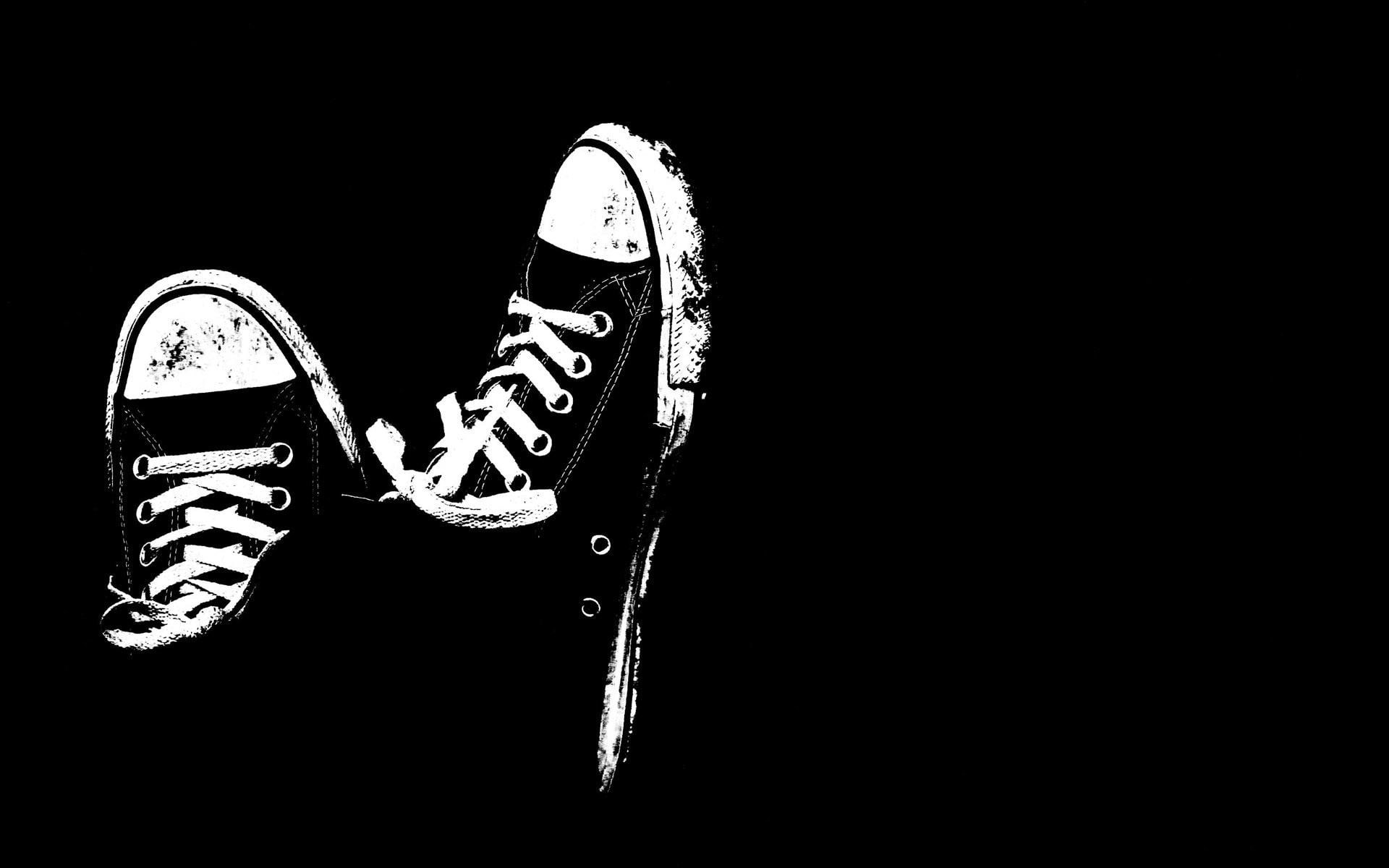 minimalistic, top, 1080P, white, black, 1920x1200, sneaker, star, shoelace, low, sneakers, converse, HD Wallpaper