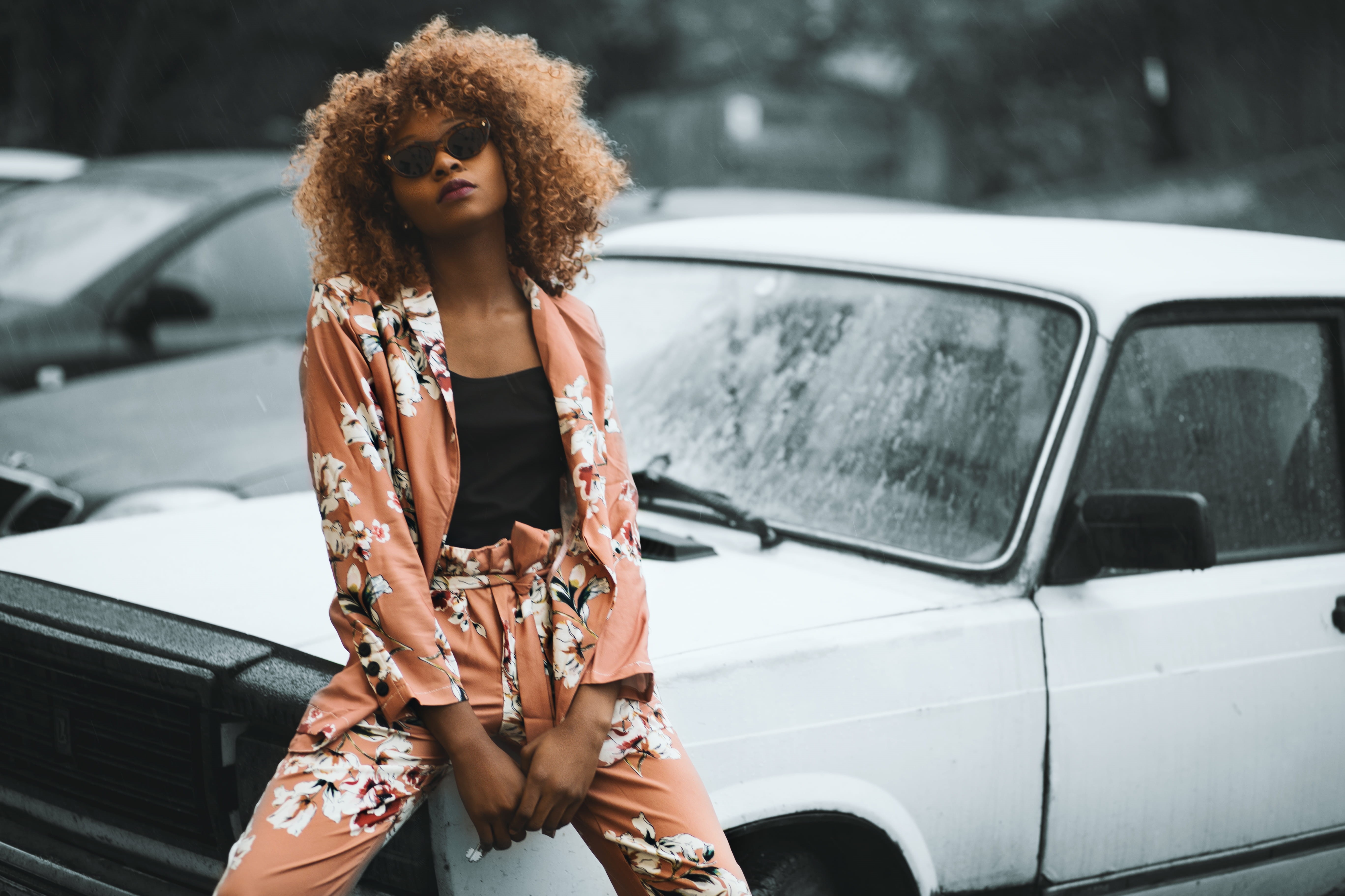 pants, old school, person, model, young adult, facial expression, outdoors, beautiful, wearing, real people, adult, three quarter length, wear, 5K, car, HD Wallpaper