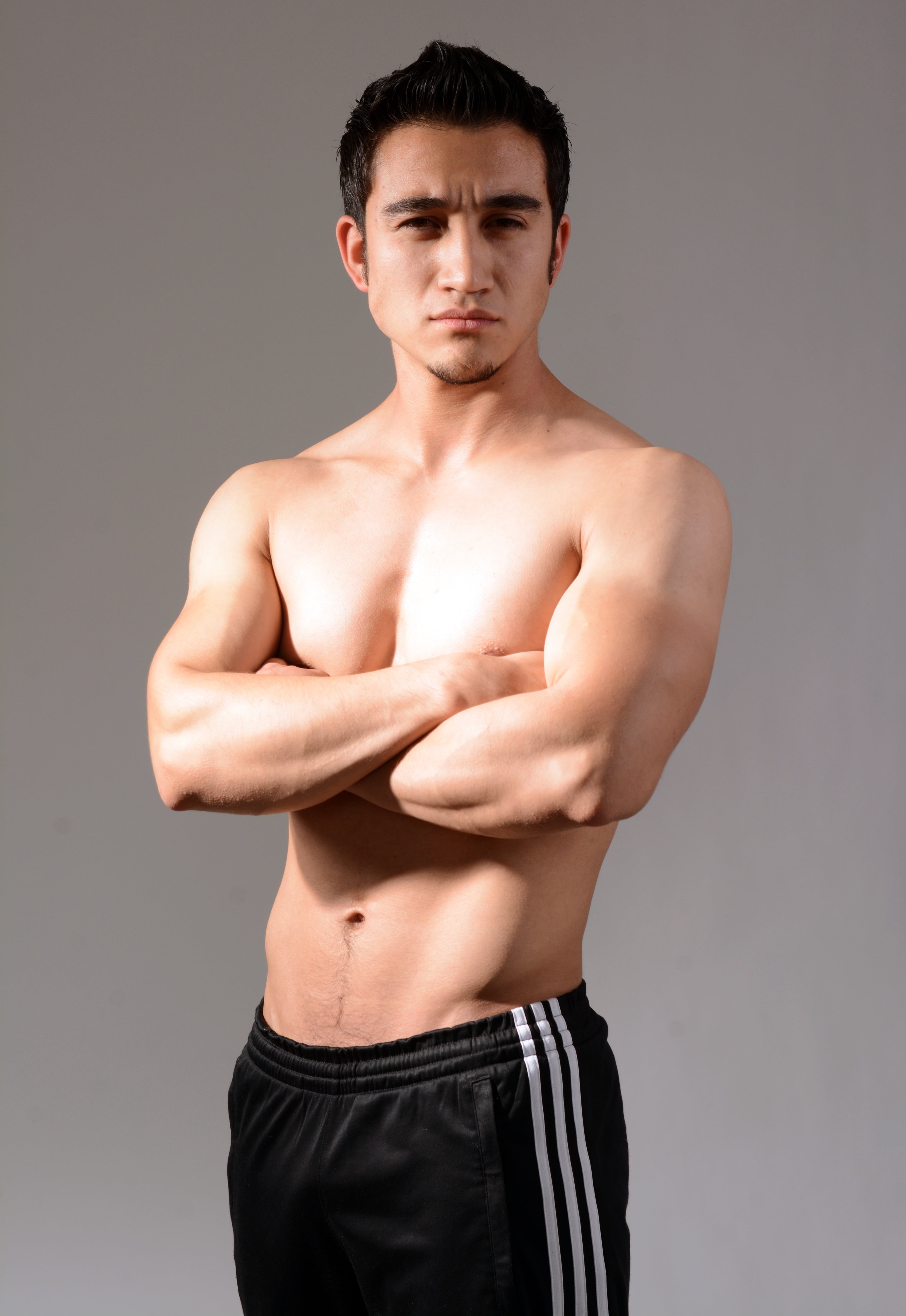 indoors, gray background, handsome, abdomen, beautiful people, cut out, looking At Camera, body man, one Person, caucasian Ethnicity, shirtless, three quarter length, Phone HD Wallpaper
