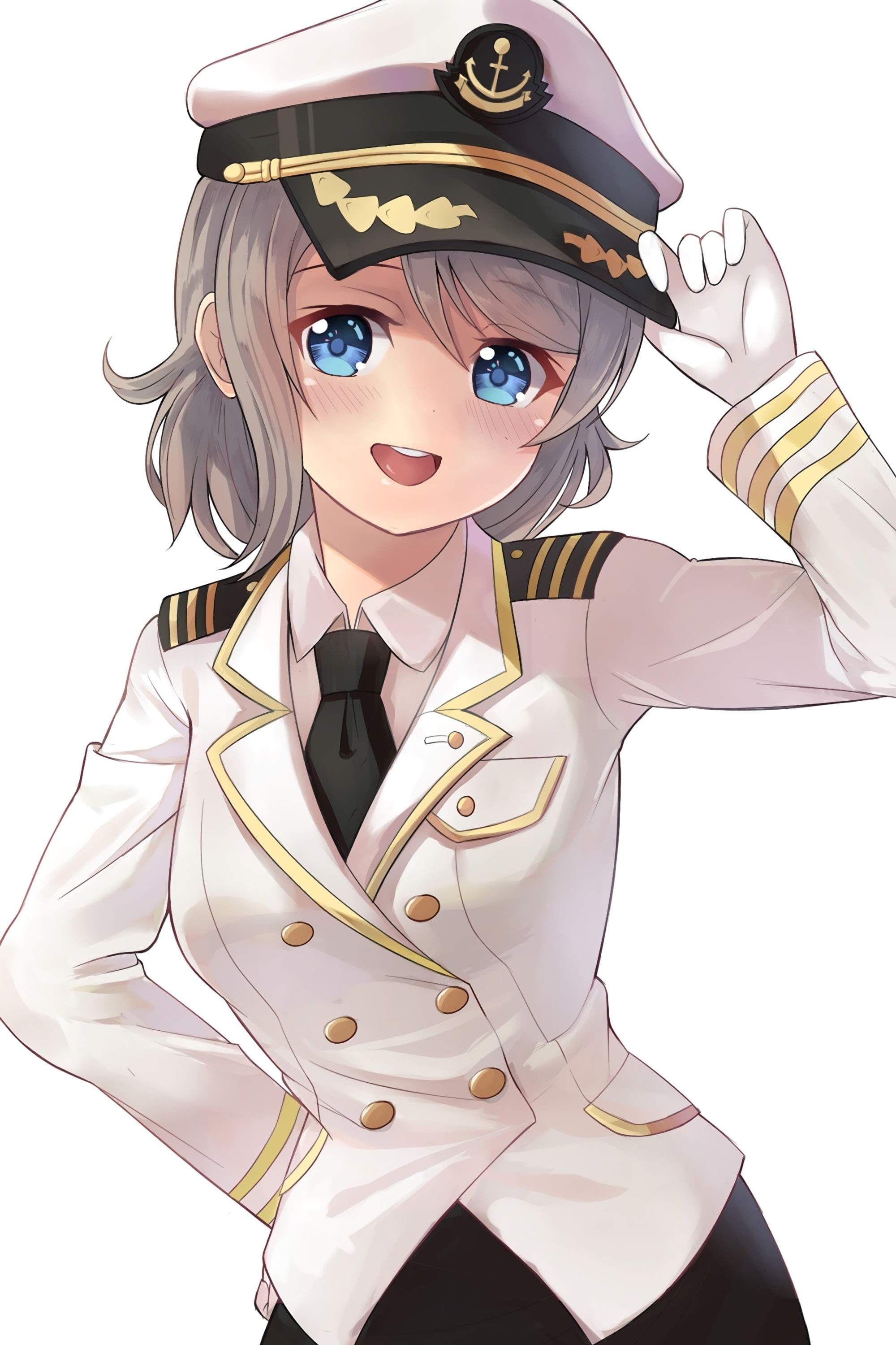 emotion, anime girls, blue eyes, Love Live!, healthcare and medicine, emotional stress, adult, people, Watanabe You, beauty, hat, anime, cut out, short hair, Phone HD Wallpaper