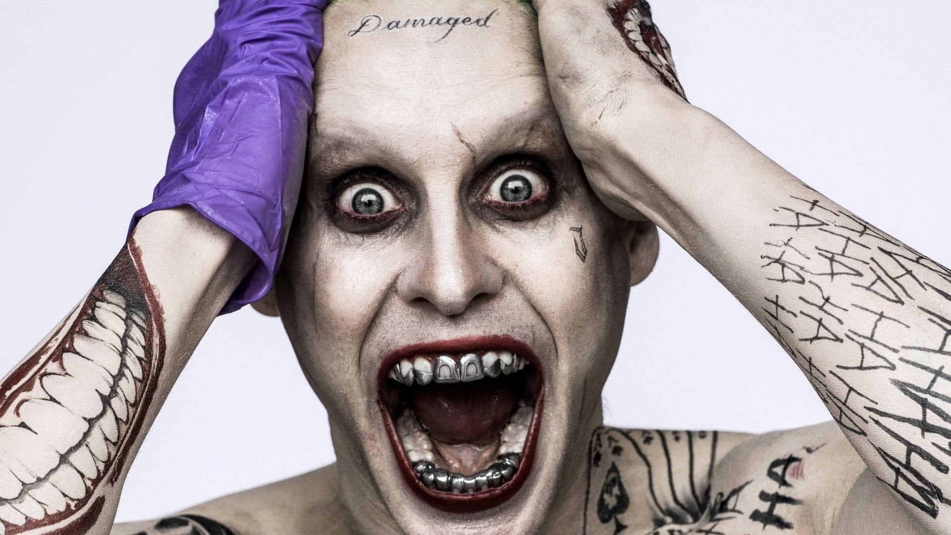 negative emotion, aggression, facial expression, portrait, young adult, frustration, mouth open, one person, suicide, Joker, human face, 1080P, squad, HD Wallpaper