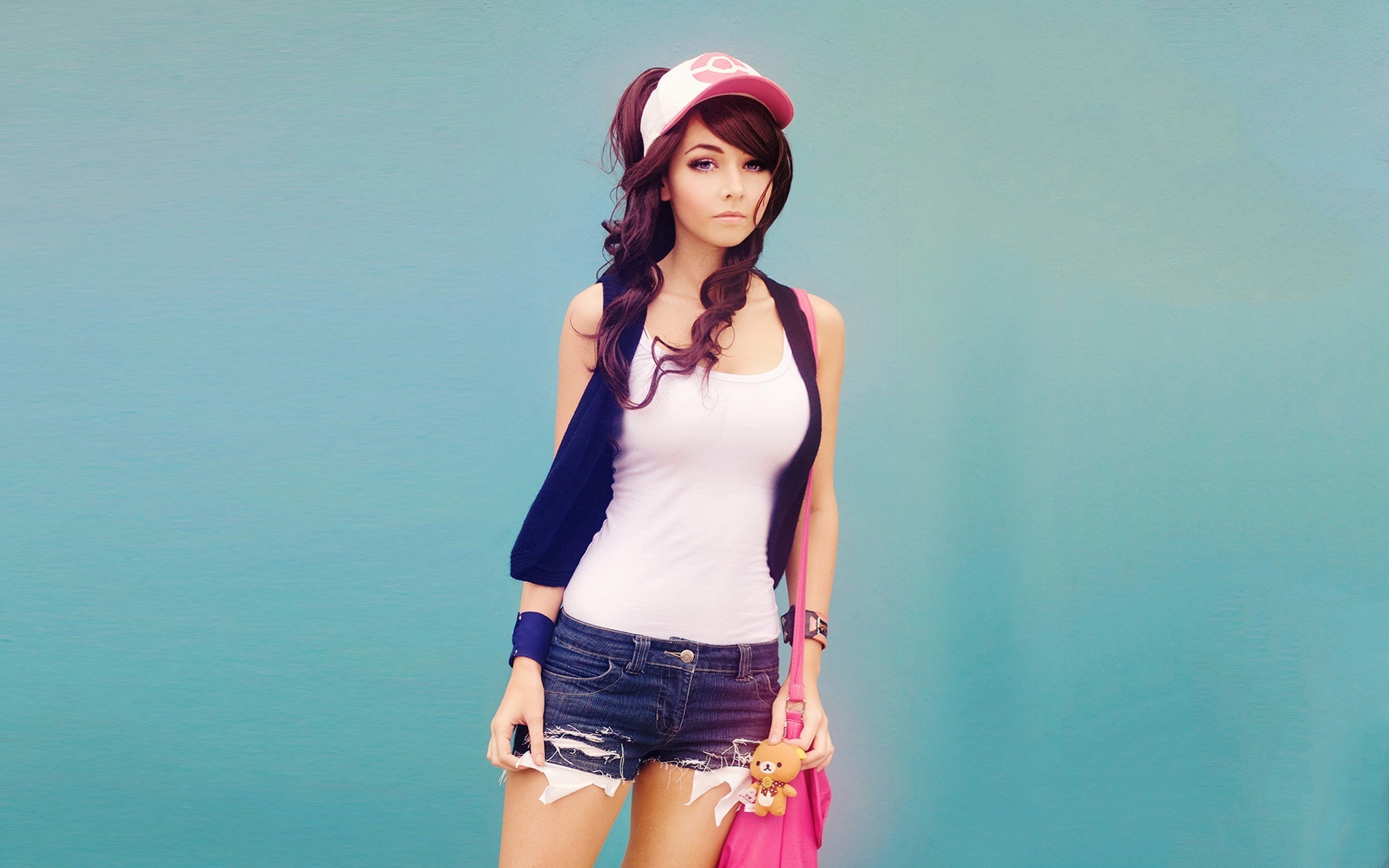 fashion, portrait, hairstyle, standing, Amy Thunderbolt, leisure activity, beautiful woman, contemplation, young women, hair, young adult, pokemon, looking, HD Wallpaper