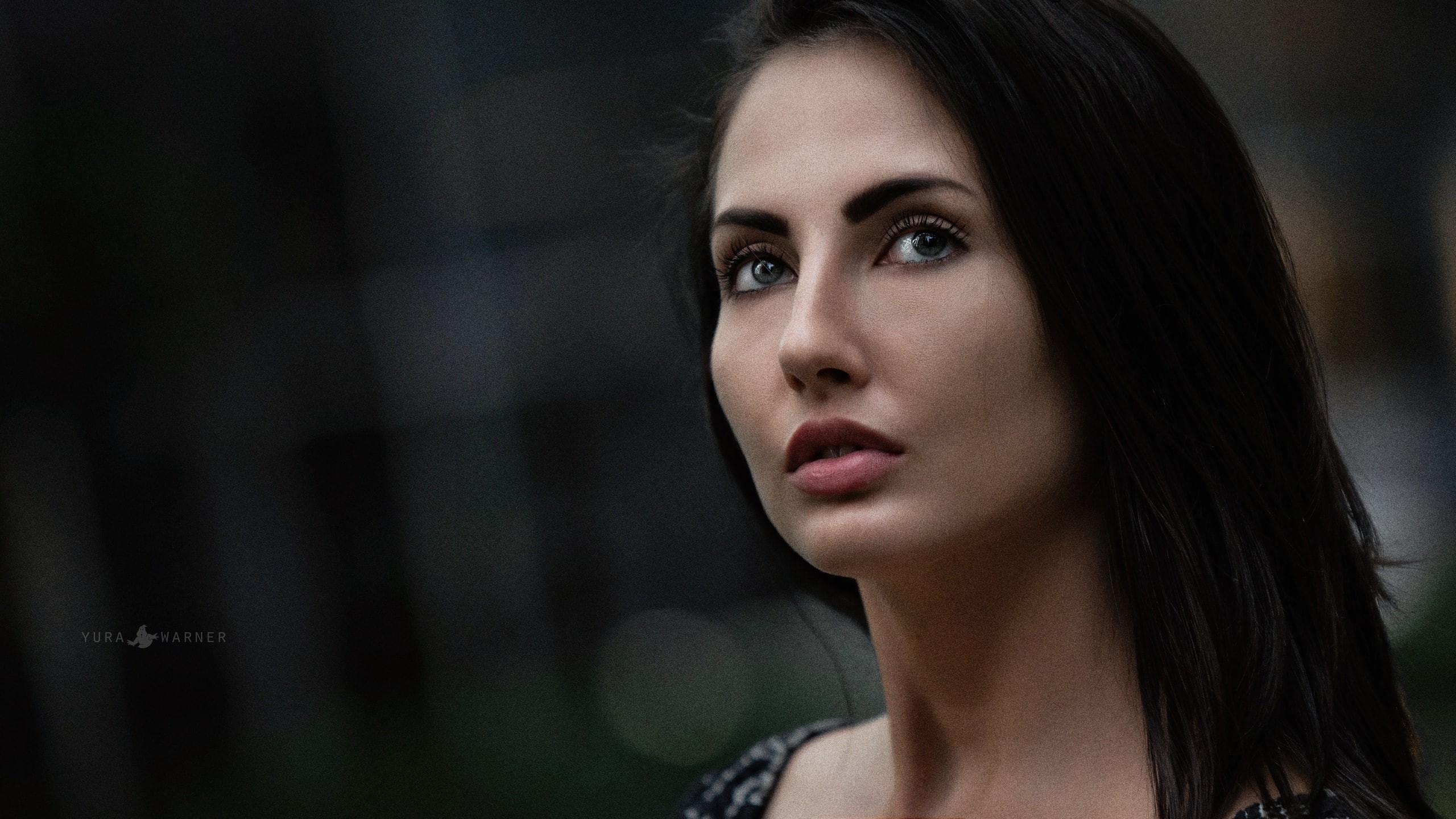 pink lipstick, women, 2K, portrait, face, Yura Warner, depth of field, HD Wallpaper
