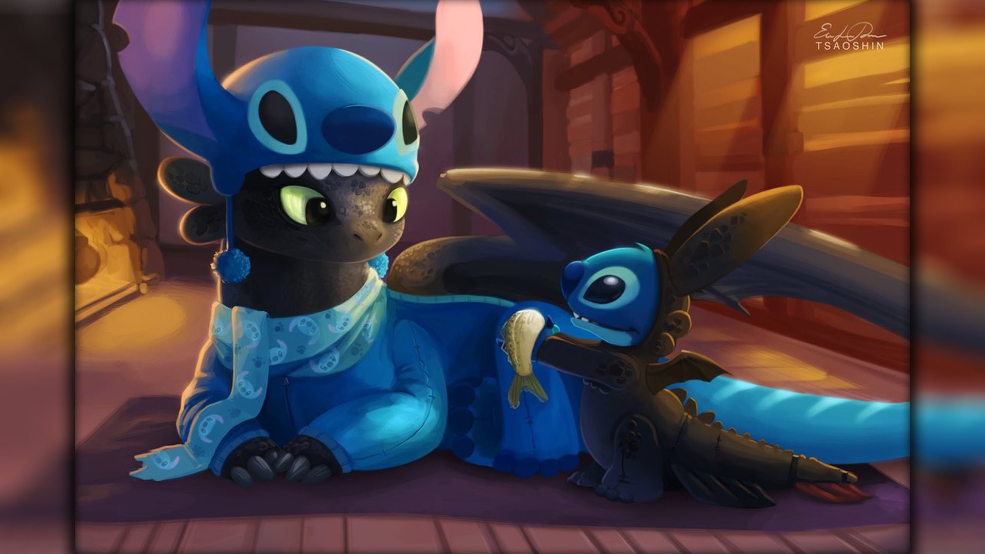 Stitch, dragon, Lilo And Stitch, 1080P, Toothless, How To Train Your Dragon, HD Wallpaper