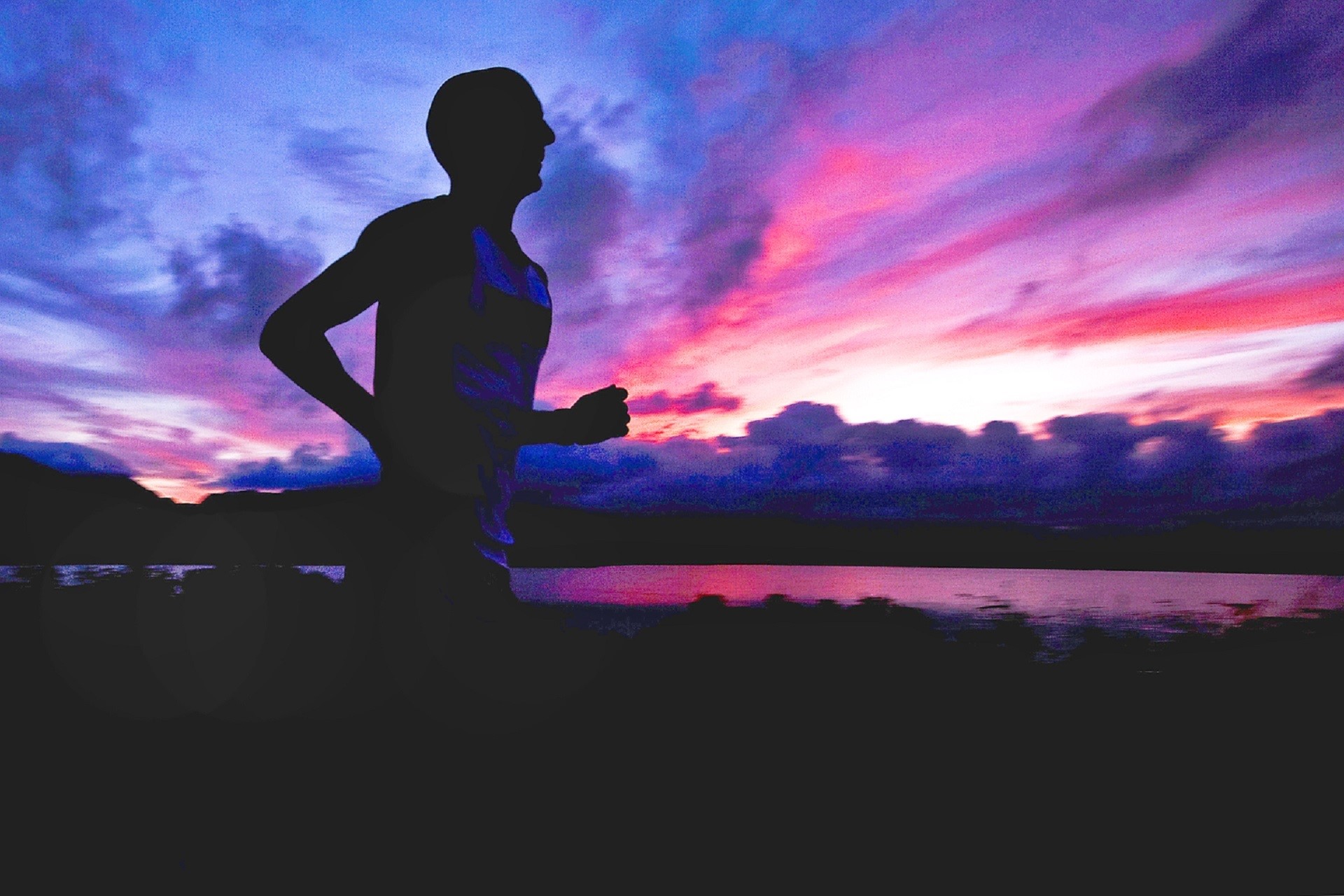 tank, silhouette, nature, fitness, man, endurance, one person, standing, women, real people, health, sky, water, 1080P, beauty in nature, white, dusk, HD Wallpaper