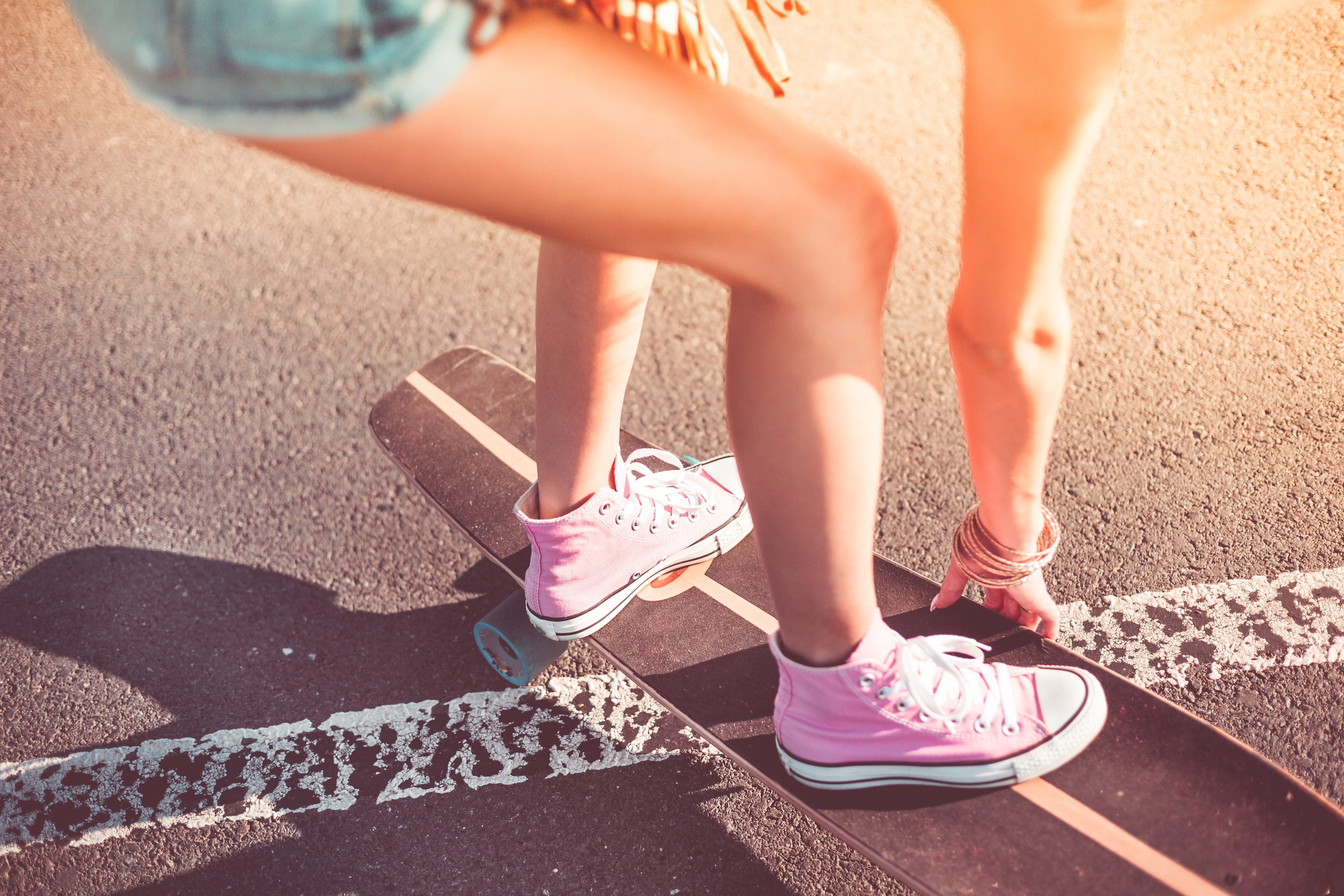 summer, fun, Shoes, vibes, Pink, child, shoe, athlete, road, sport, human limb, human body part, speed, happy, leisure activity, legs, healthy Lifestyle, HD Wallpaper