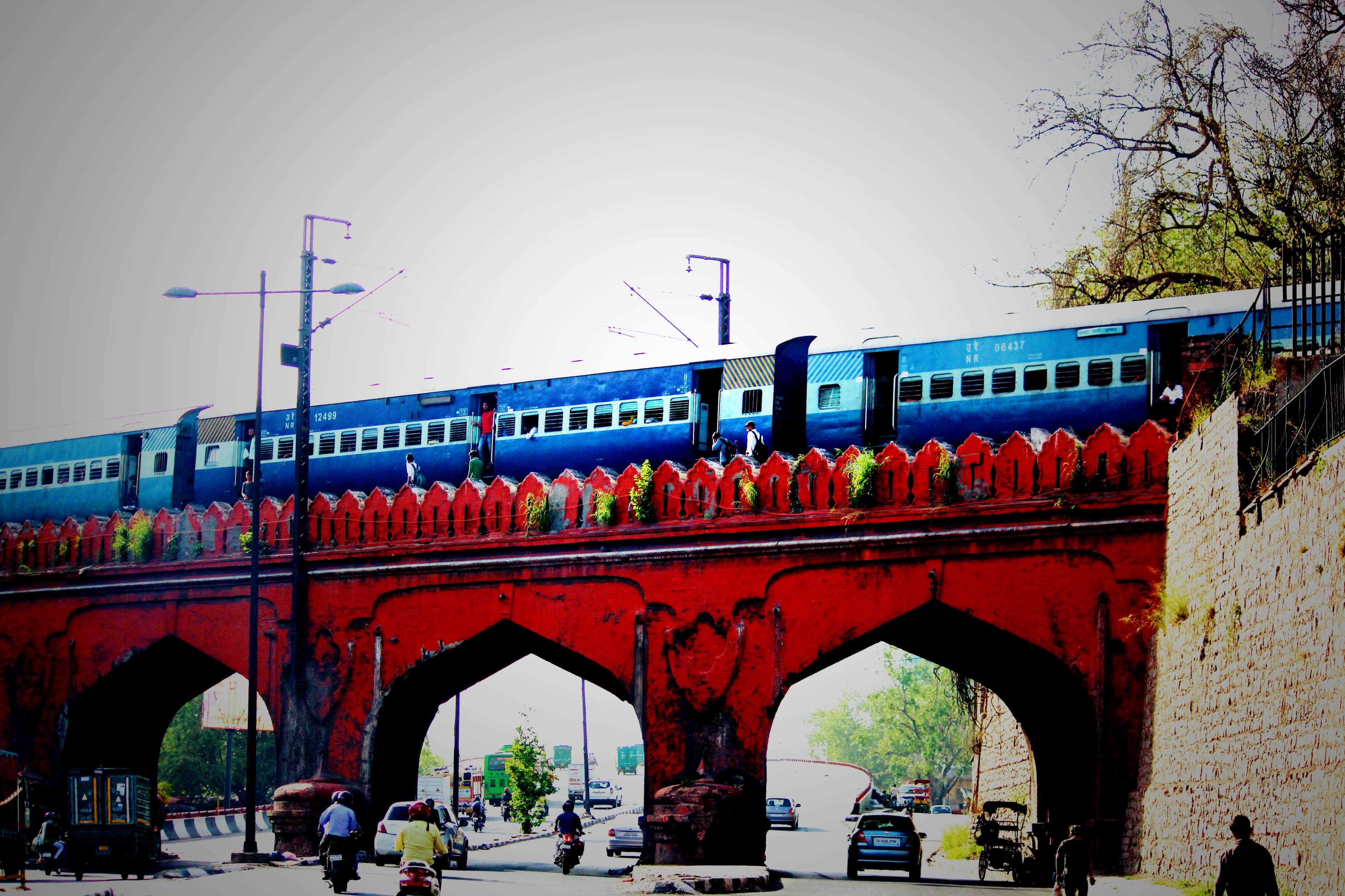 india, car, indian, road, mode of transportation, motor vehicle, sky, land vehicle, bridge - man made structure, transportation, railway line, nature, travel, HD Wallpaper
