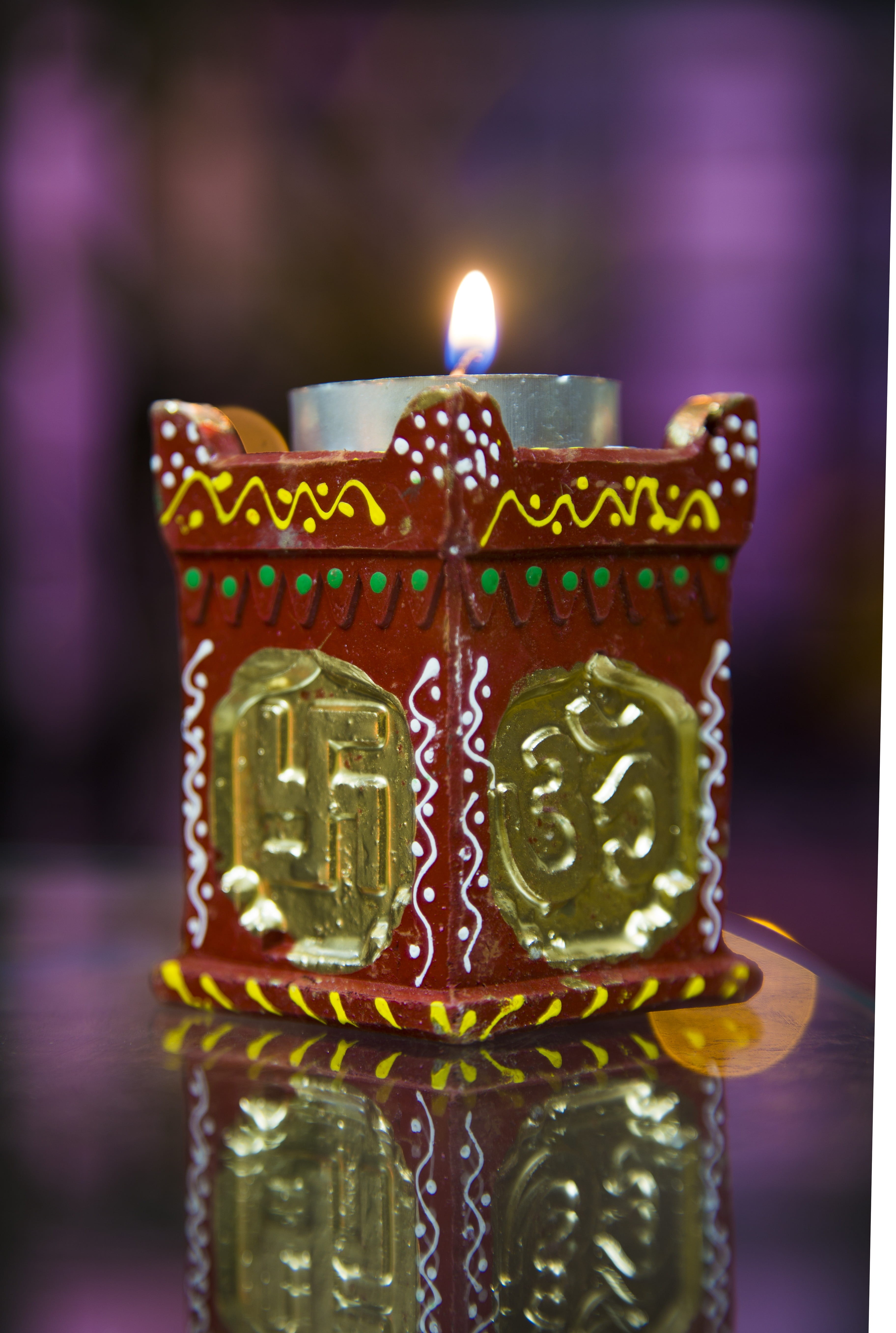 pooja, decoration, festival, illuminated, close-up, indoors, fire, puja, burning, candle, deepavali, 5K, no people, lamp, diwali, glowing, focus on foreground, Phone HD Wallpaper