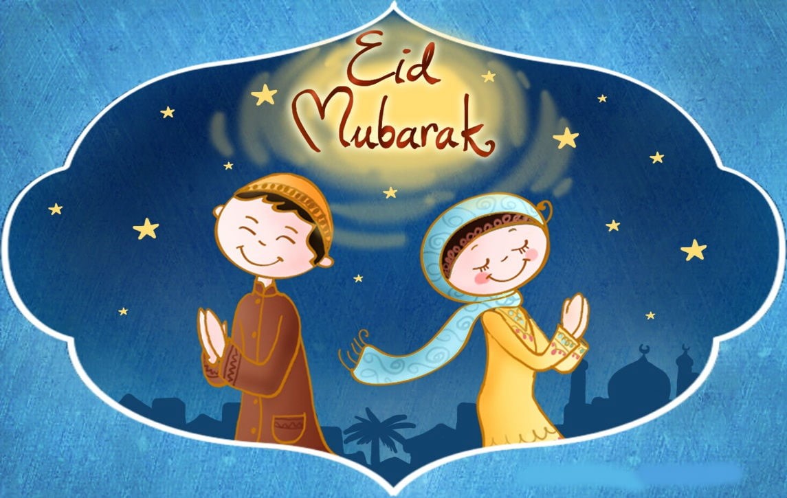  mubarak, representation, anthropomorphic, design, table, communication, blue background, 480P, no people, Eid, close-up, western script, food, HD Wallpaper