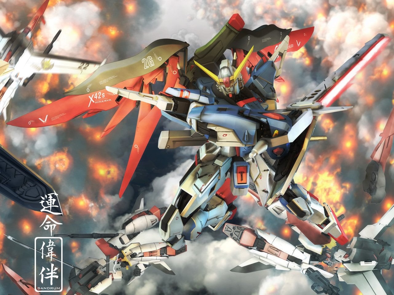 720P, nature, close-up, smoke - physical structure, low angle view, celebration, transportation, speed, Gundam, on the move, technology, event, illustration, HD Wallpaper