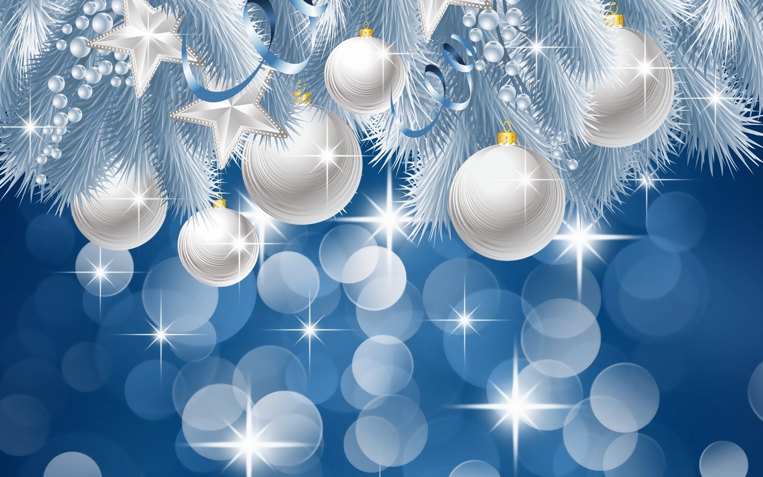 Christmas ornaments, 2K, Christmas, sparkles, vector art, New Year, HD Wallpaper