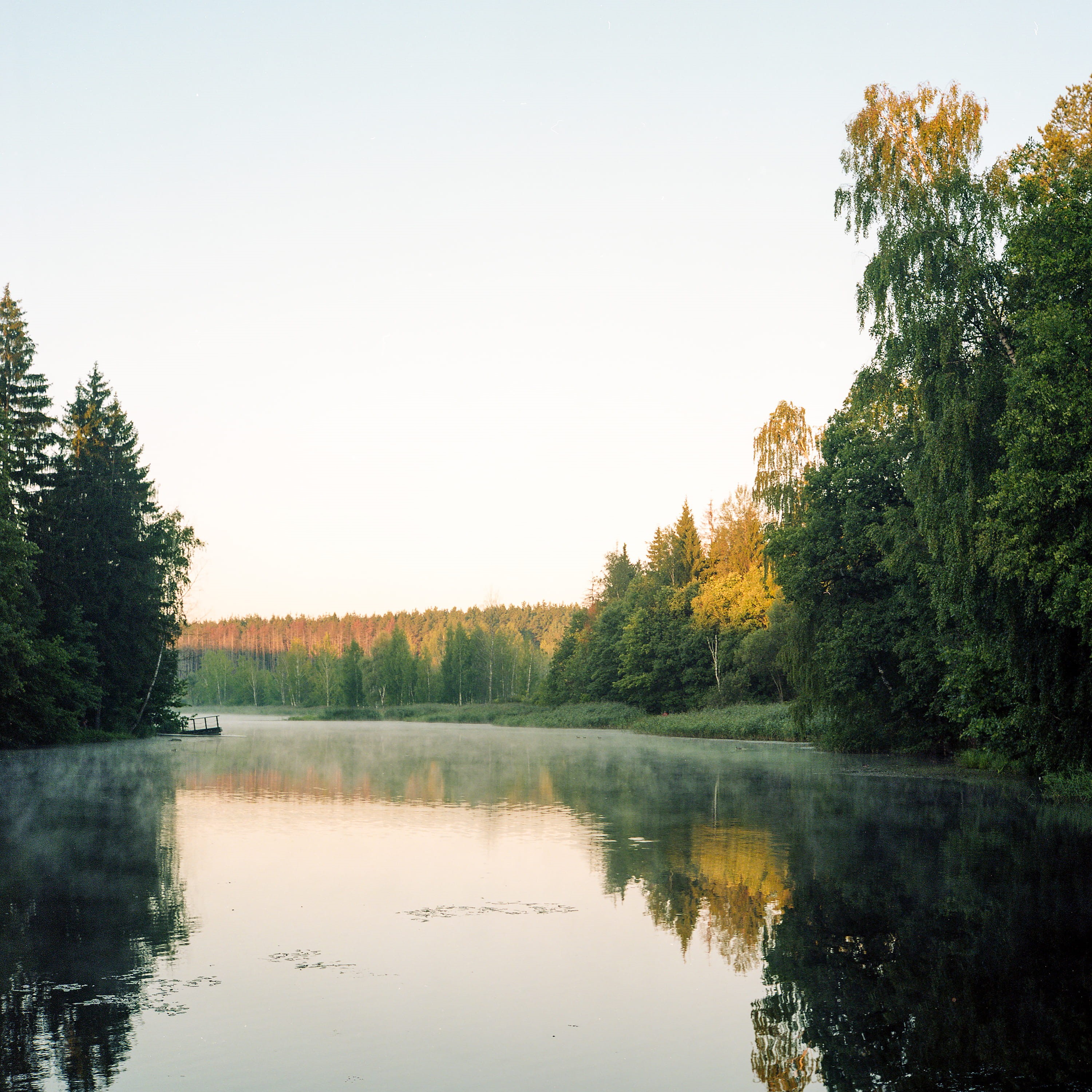 water, nature, kodak, russia, non-urban scene, river, clear sky, no people, 2K, reflection lake, waterfront, plant, tree, green color, reflection, film, Phone HD Wallpaper
