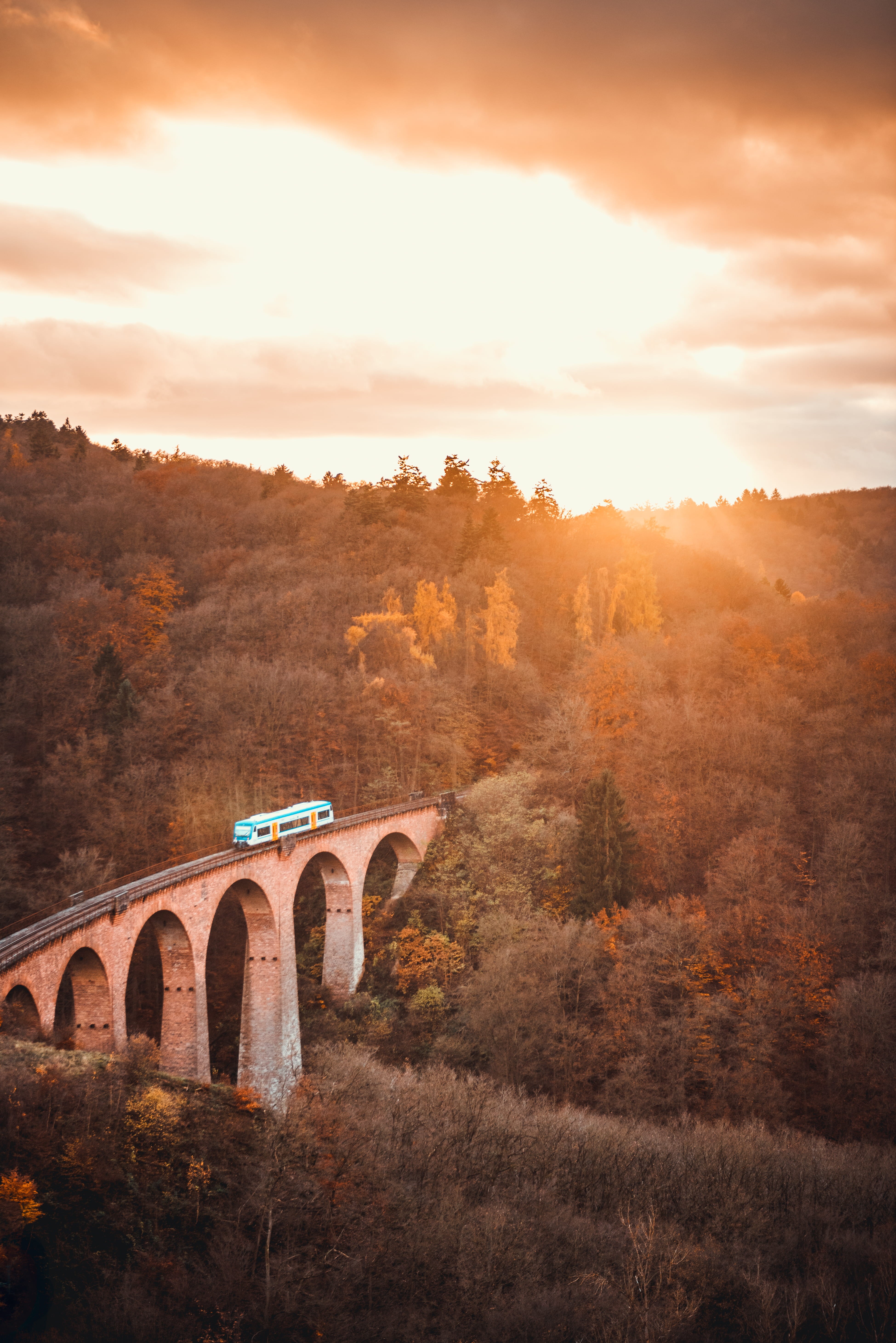 leafed, outdoors, cloud - sky, green, trees, nature, railroad, bridge, plant, photography, arch, aerial, bridge - man made structure, built structure, architecture, Phone HD Wallpaper