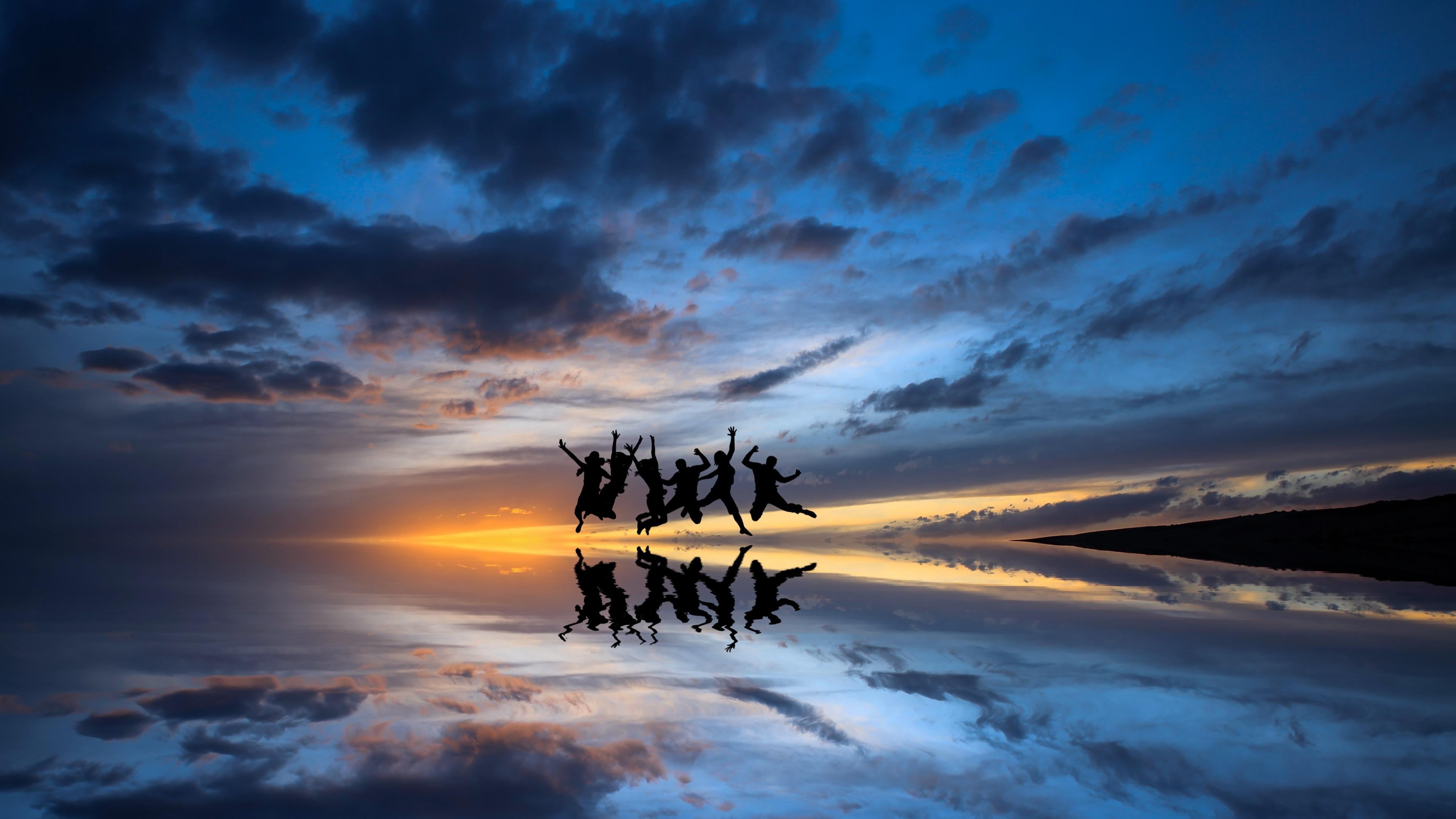 winter, tibet, cloud - sky, dramatic sky, asia, 4K, reflection, qinghai, chakayan lake, cloud, mirror, sky, tibetan plateau, tea card salt lake, non-urban scene, HD Wallpaper