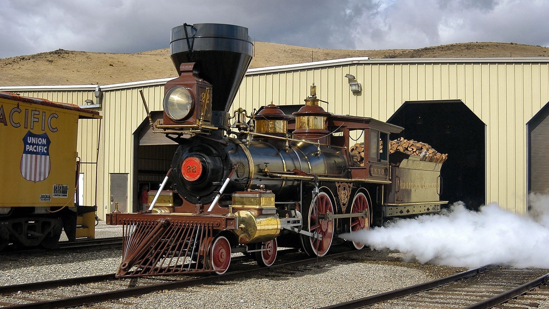 steam locomotive, railway, vehicle, locomotive, 1080P, vintage, HD Wallpaper