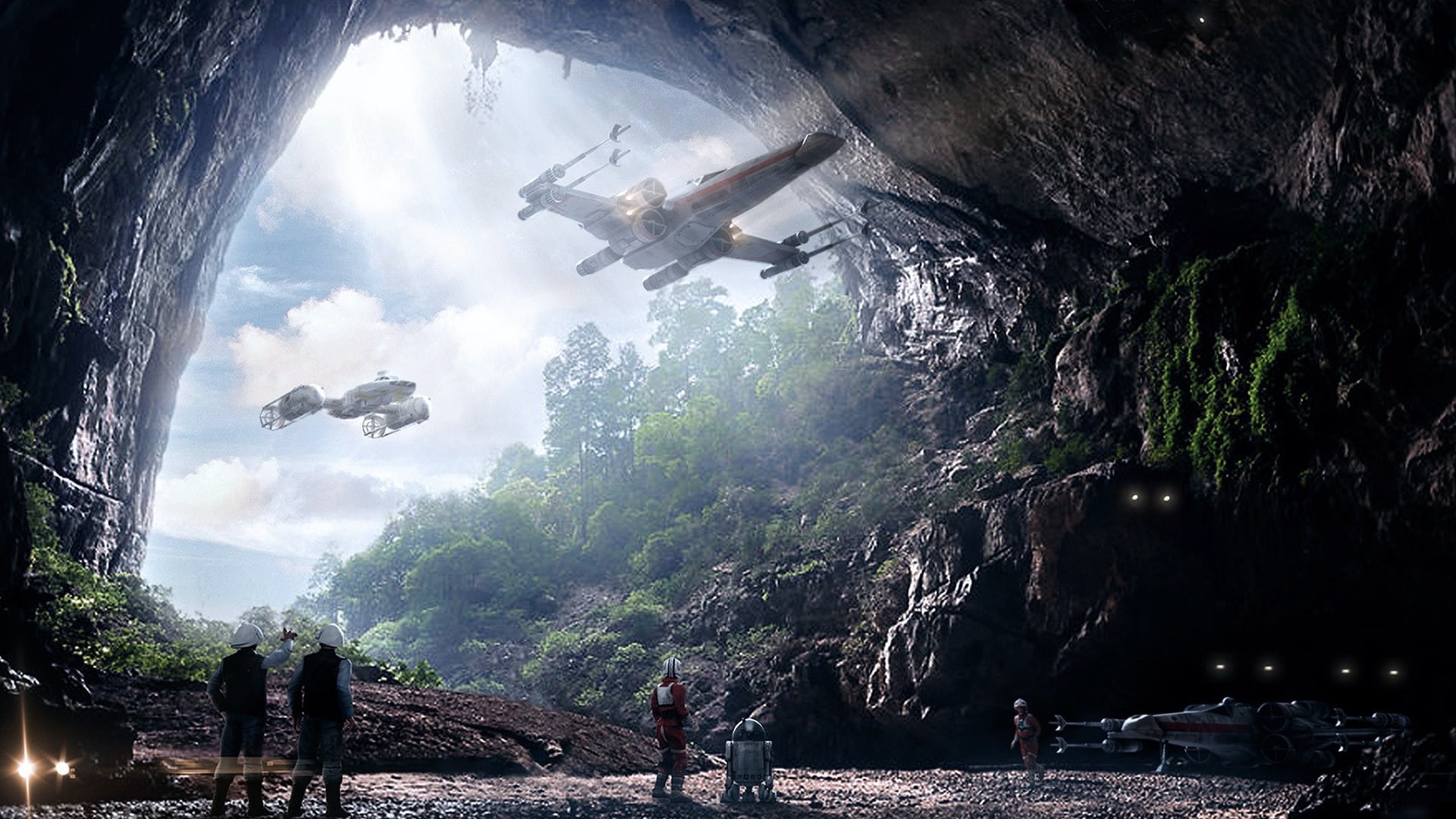 1080P, Alfie Rodriguez, Star wars, Rebel Hidden Base in SooKah System, fantastic epic, HD Wallpaper