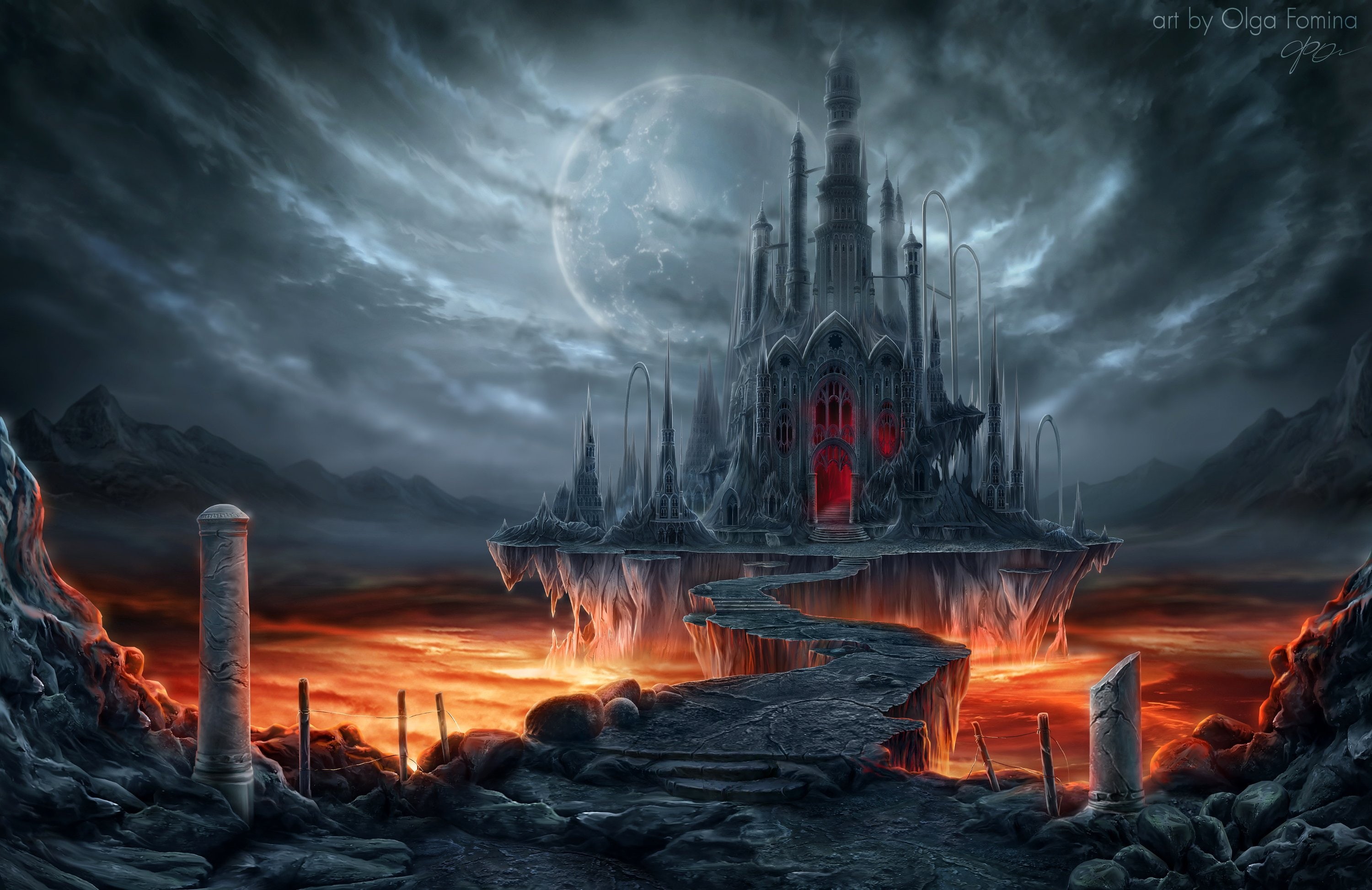fire, storm, dusk, cloud - sky, building, burning, heat - temperature, Castle, 2K, bonfire, fire - natural phenomenon, world, night, sky, no people, Gothic, HD Wallpaper