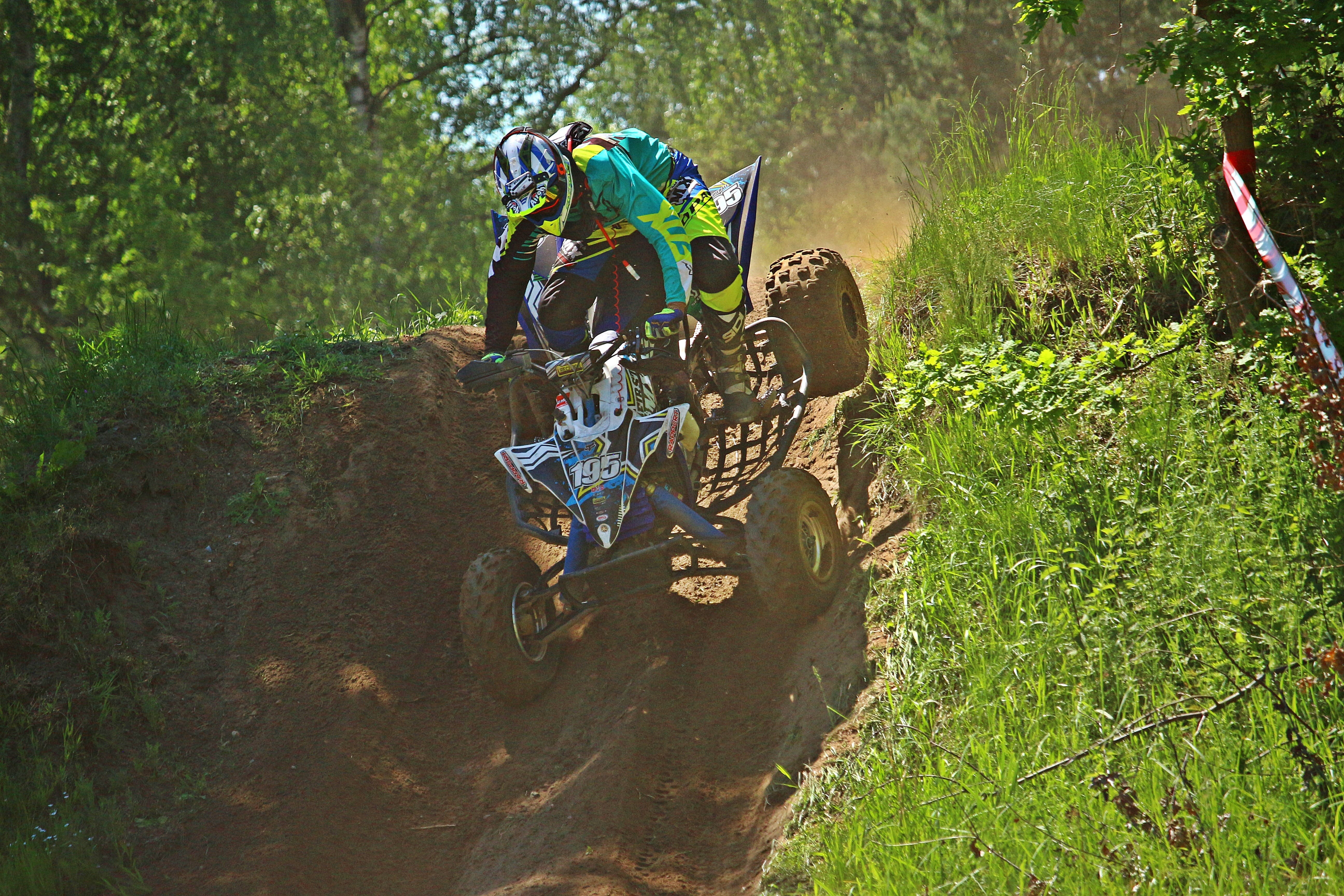 slope, no people, motocross, biker, dirt Road, land, all-terrain vehicle, dirtbike, growth, plant, sand, cycling, motor vehicle, cross, agricultural equipment, HD Wallpaper