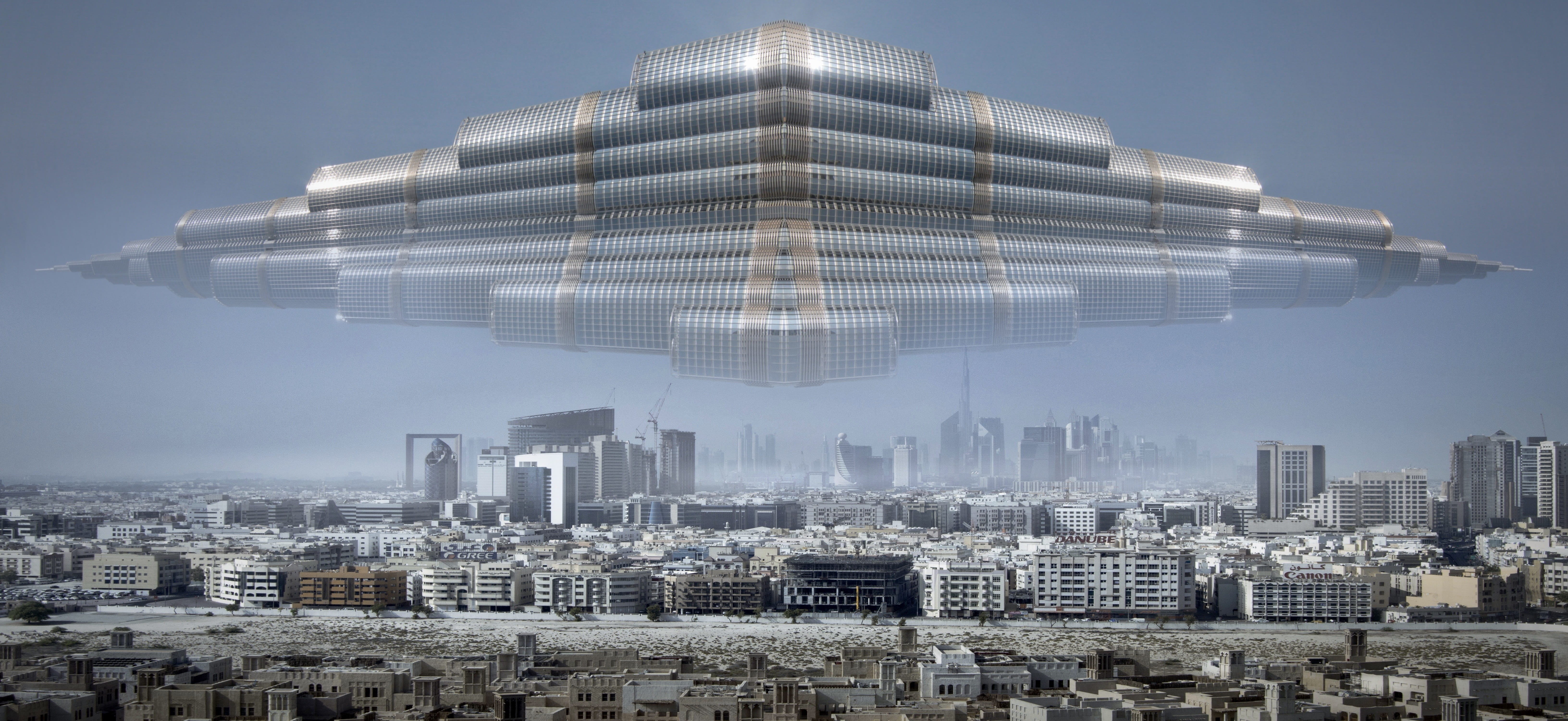 office, office building exterior, architecture, large, ufo, built structure, nature, modern, building exterior, space, urban skyline, forward, gigantic, HD Wallpaper