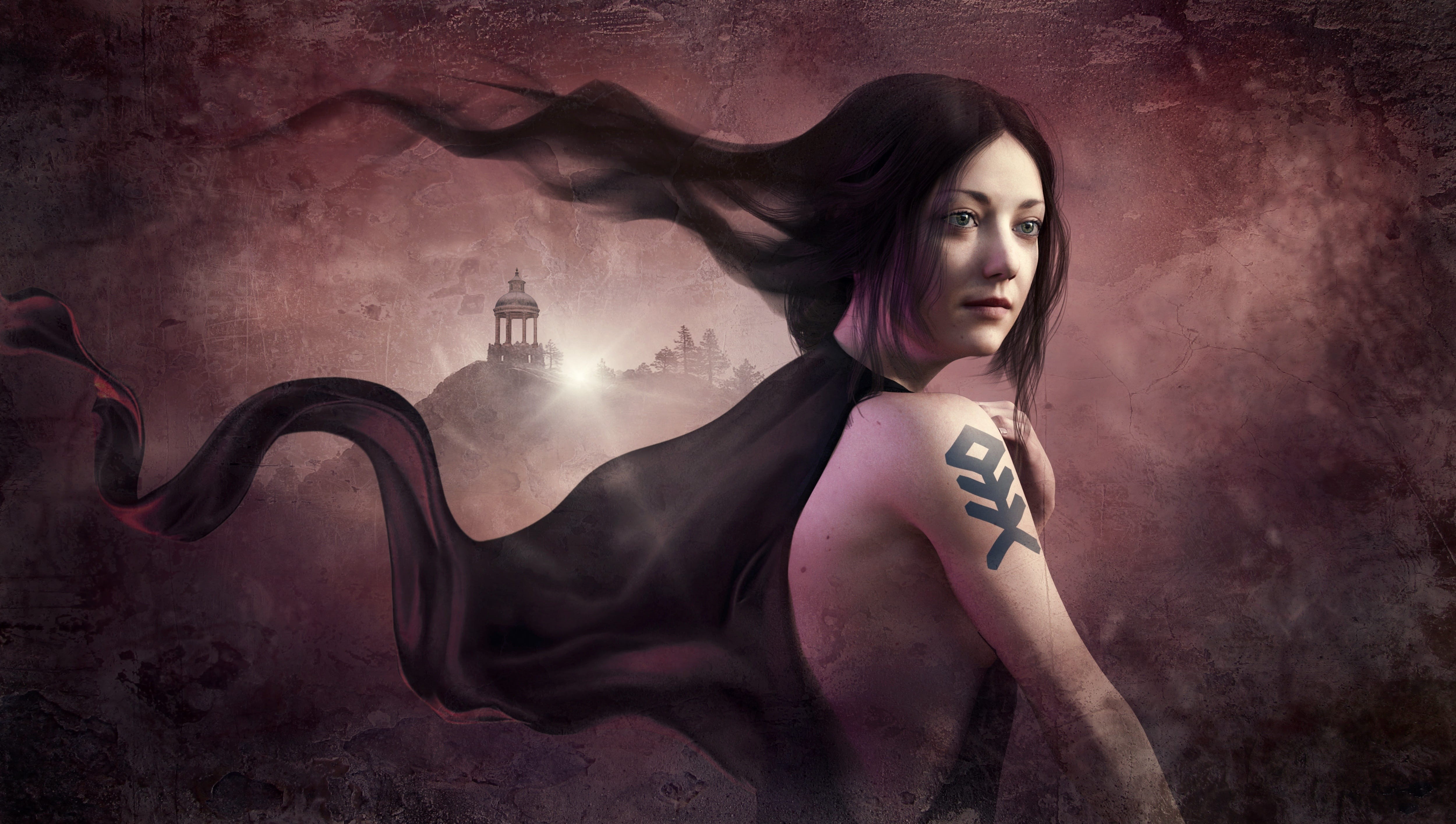 smoke - physical structure, indoors, woman, female, 4K, dream, hairstyle, beautiful woman, contemplation, girl, black, beautiful, mystery, young adult, HD Wallpaper