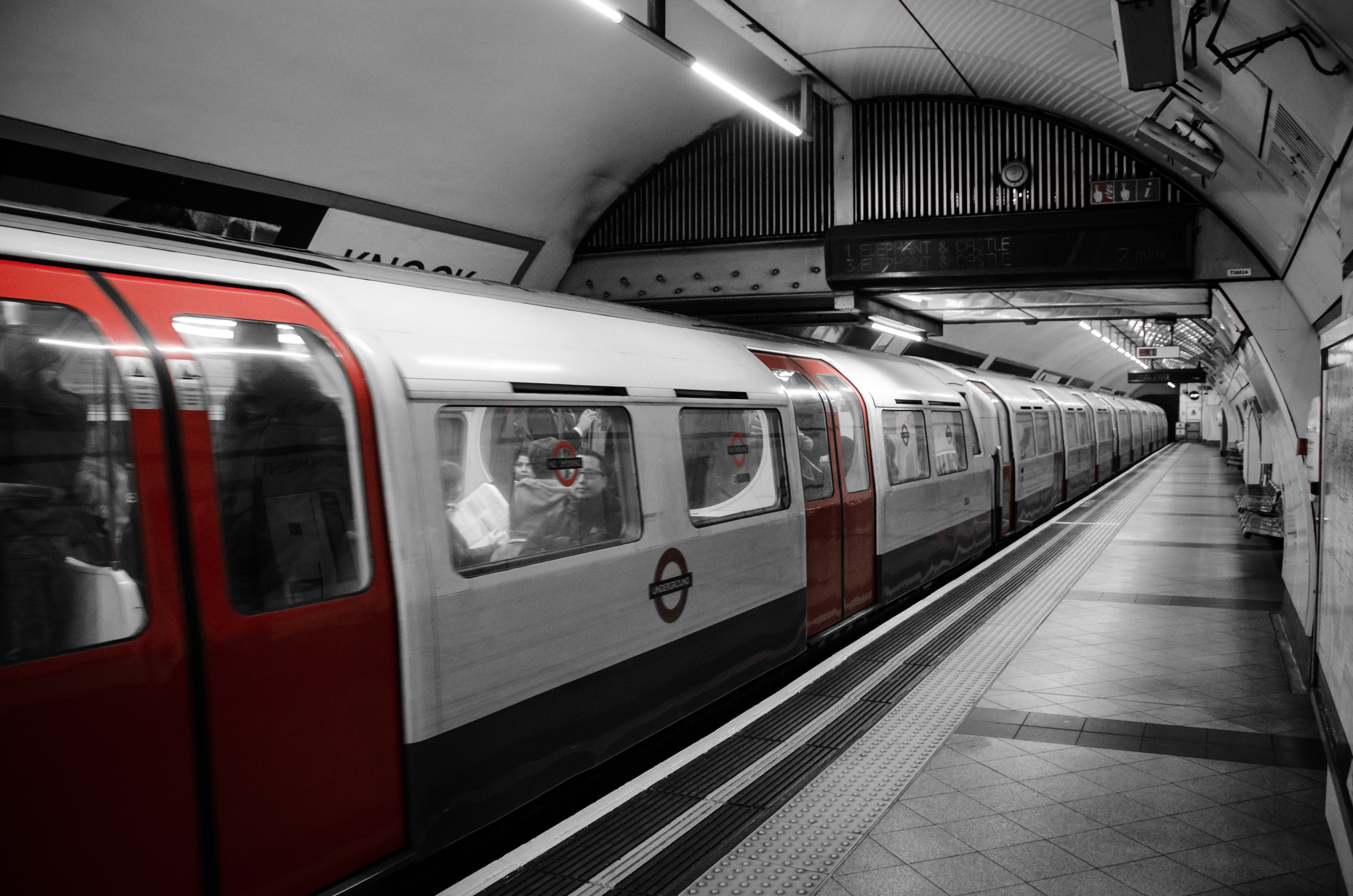 train, station, illuminated, locomotive, subway train, tube, vehicle, no people, public transportation, railroad station, travel, motion, railroad, arrival, HD Wallpaper