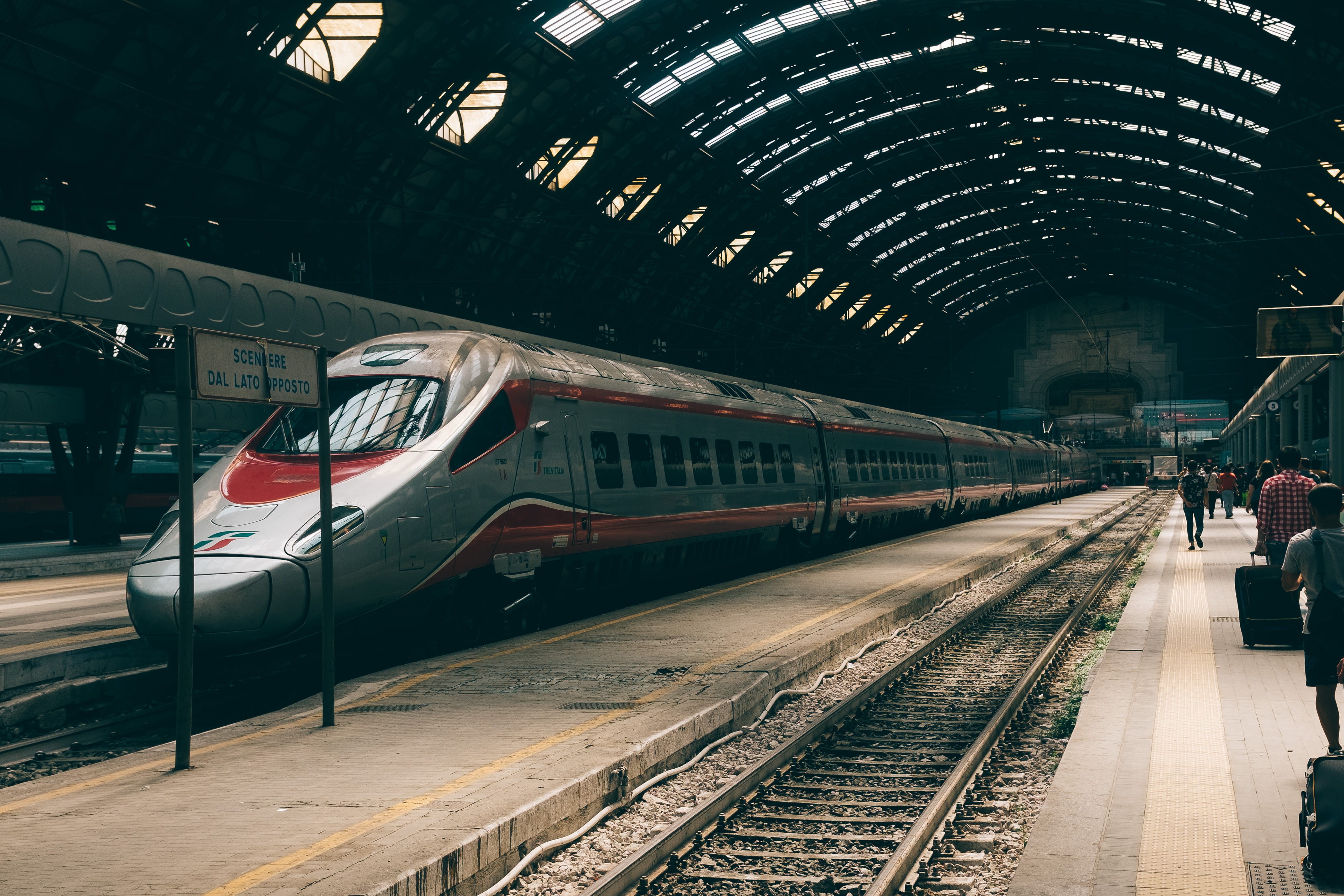 trip, rail transportation, railway, public transportation, milan, 4K, europe, transportation, railroad station platform, mode of transportation, track, HD Wallpaper