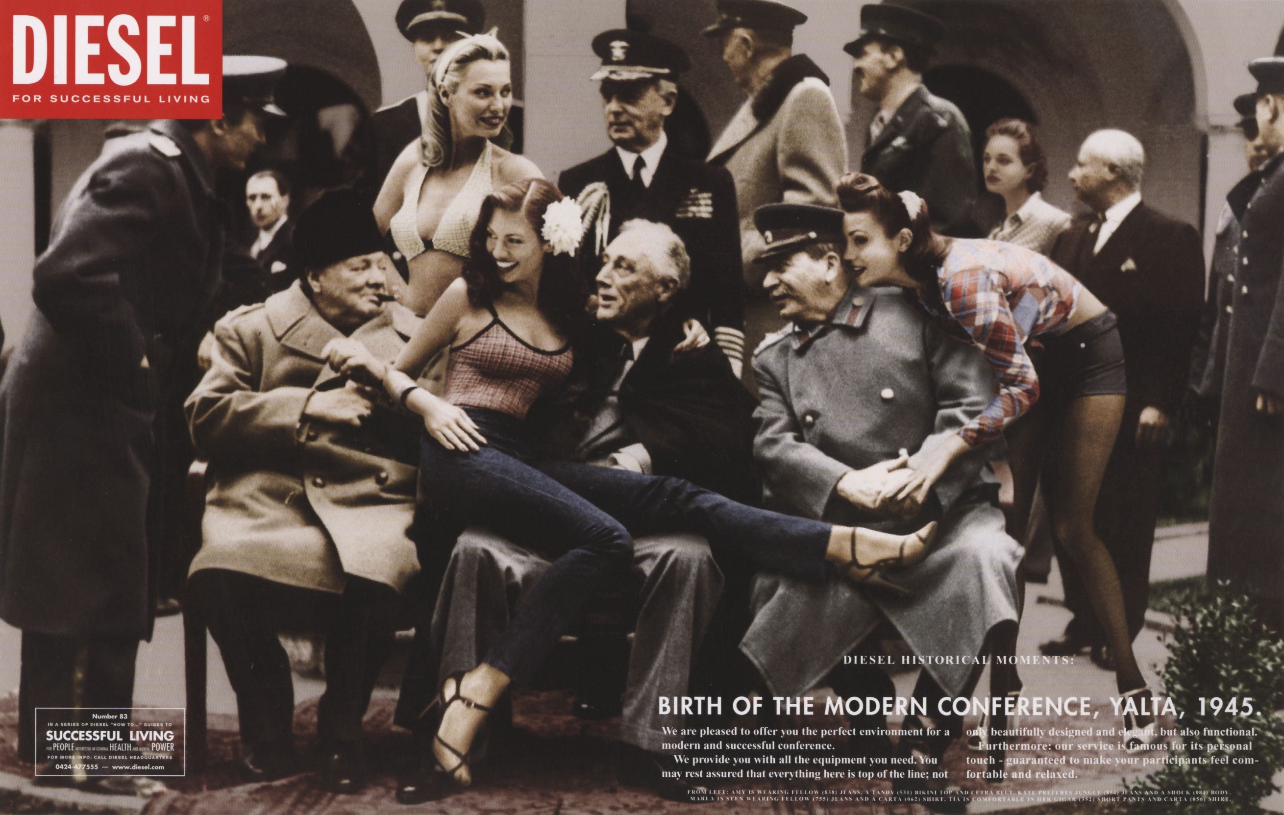 commercial, flower in hair, Winston Churchill, high heels, photography, Crimea, 1945, film grain, sitting, photo manipulation, men, Yalta, old photos, colorized photos, HD Wallpaper