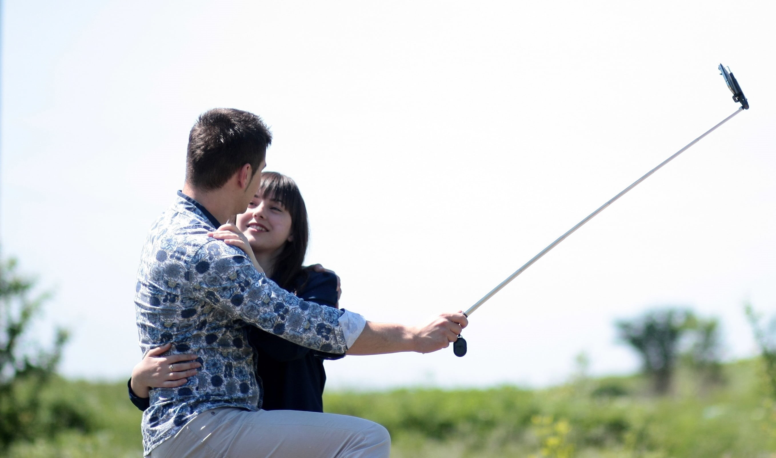 couple - relationship, emotion, romantic, males, embracing, nature, happiness, young men, 2K, heterosexual couple, outdoors, fun, togetherness, two People, HD Wallpaper