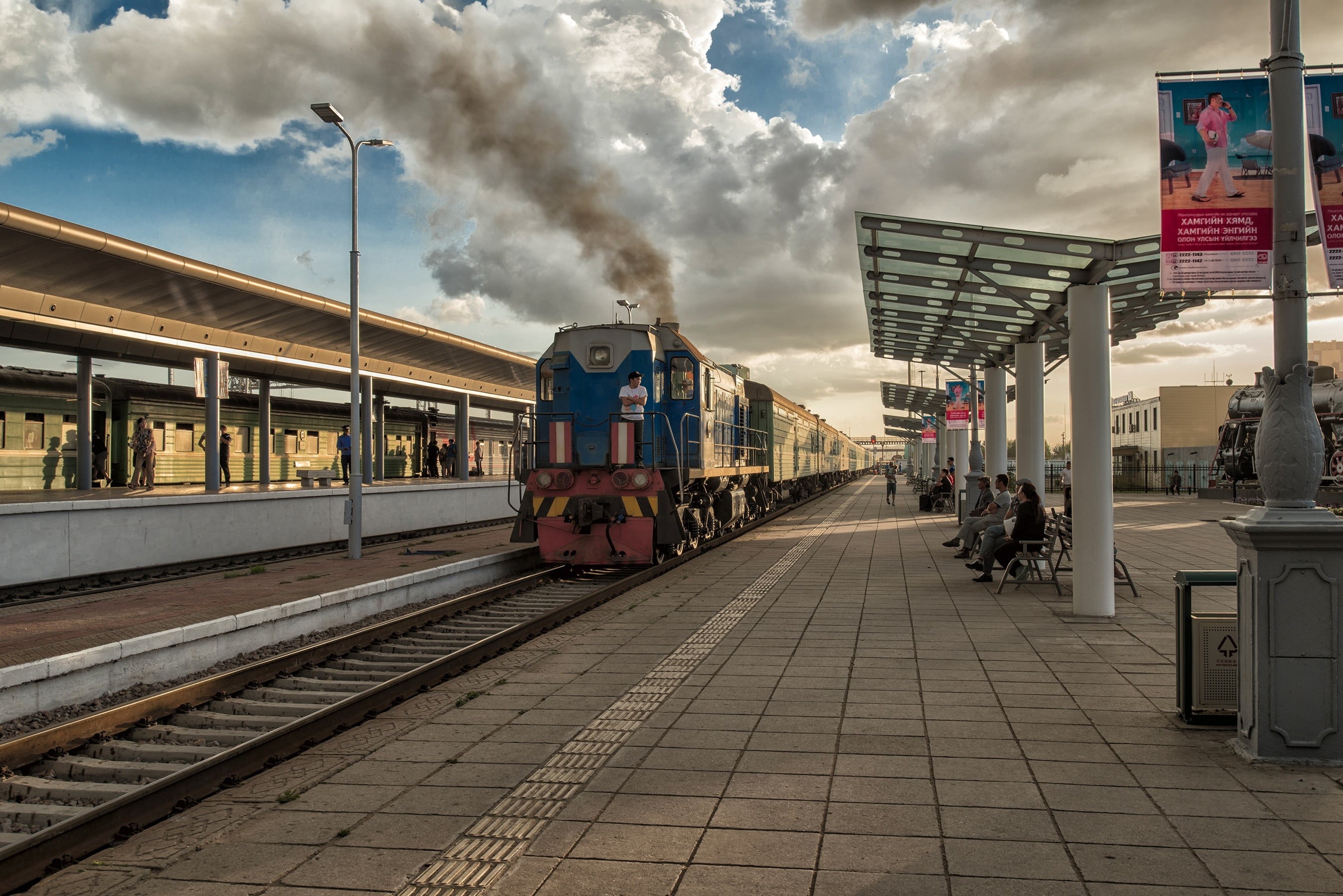 sky, nature, ulaanbaatar station, railroad station, blue, trans continental railway, mode of transportation, building exterior, city, railroad station platform, HD Wallpaper