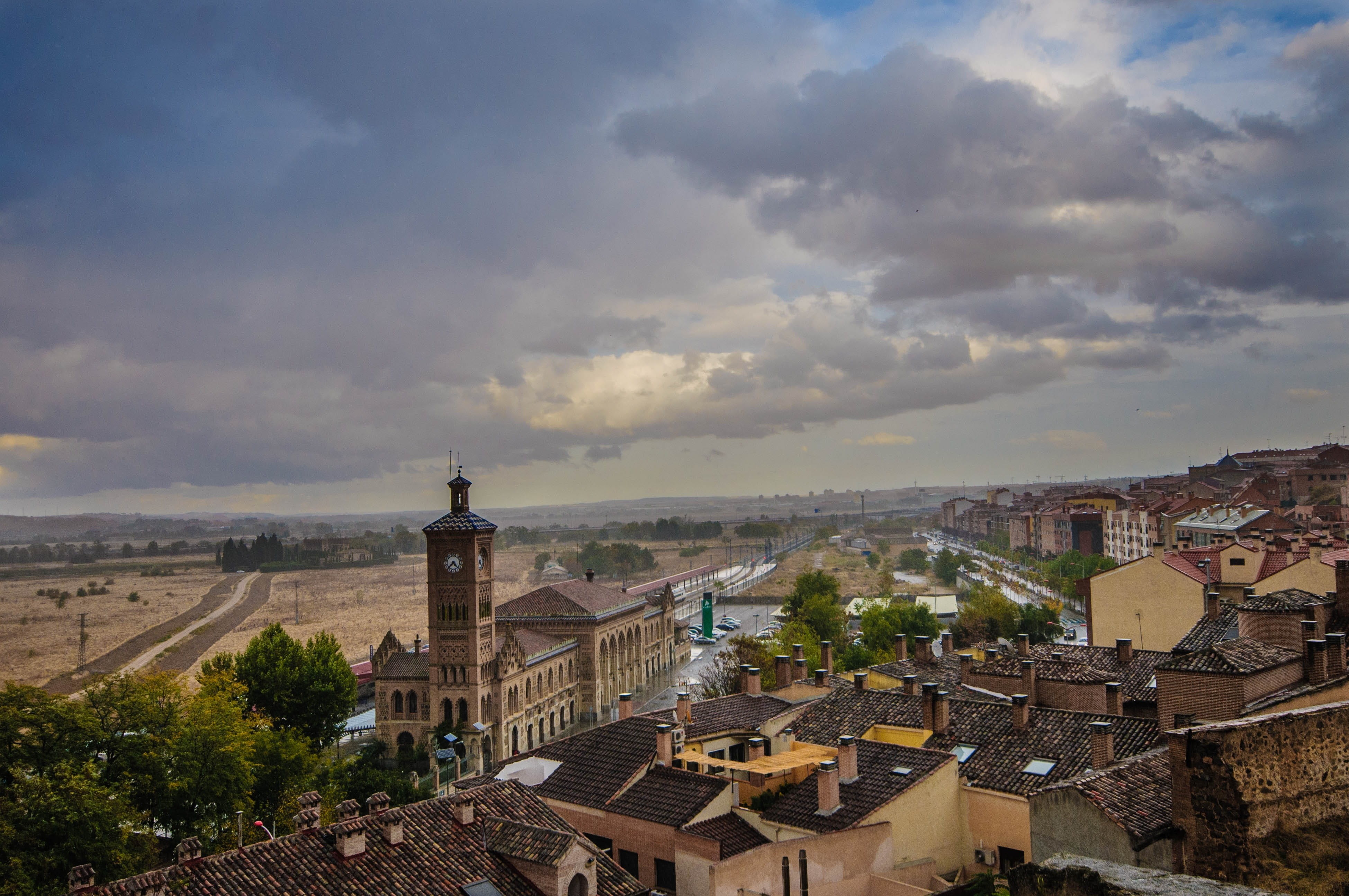 no people, cityscape, outdoors, nature, sky, city, travel, Rainstorm, building, built structure, tourism, building exterior, architecture, history, high angle view, HD Wallpaper