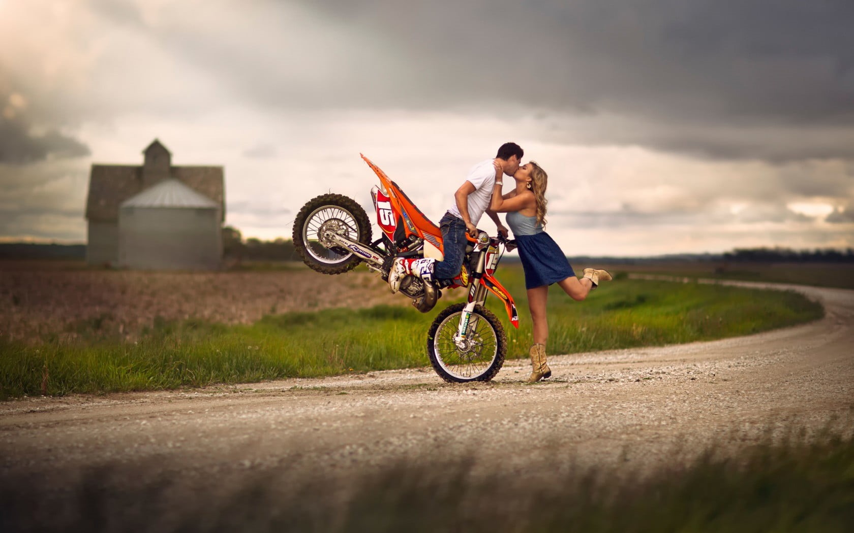 mode of transportation, riding, Love, nature, sport, leisure activity, headwear, adult, white, bicycle, 720P, helmet, motion, orange, freedom, road, men, HD Wallpaper