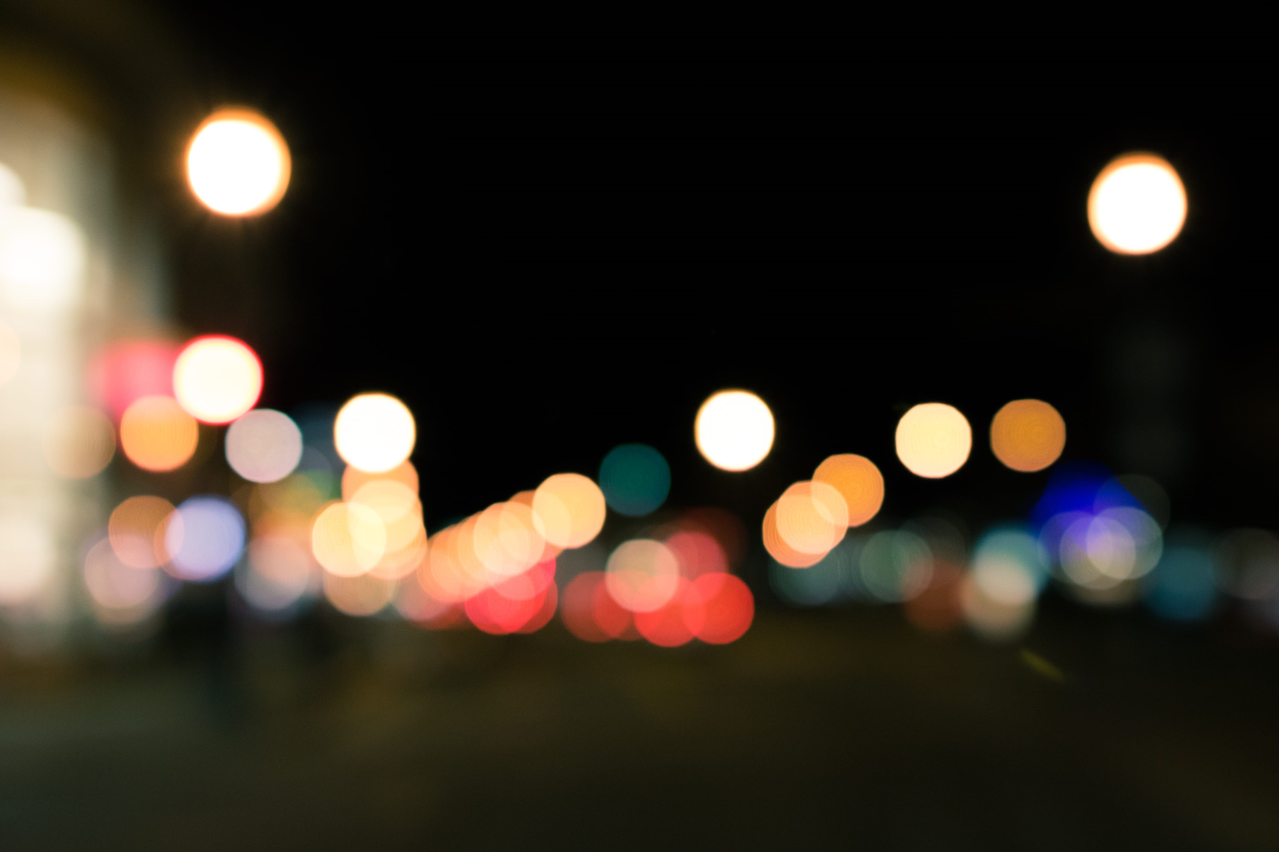textured effect, urban Scene, Bokeh, photographic Effects, downtown District, road, street, night, vehicle light, no people, city street, light, circle, HD Wallpaper