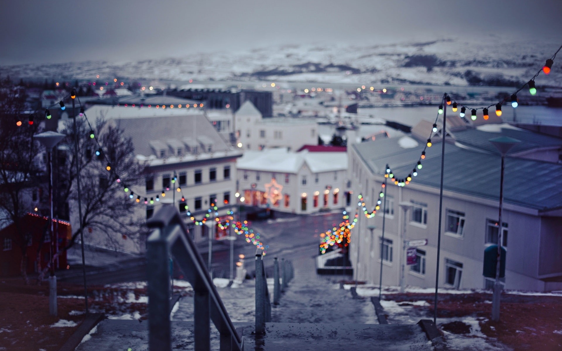 City, Lights, Christmas, Winter, New, Year, 1080P, Bokeh, HD Wallpaper