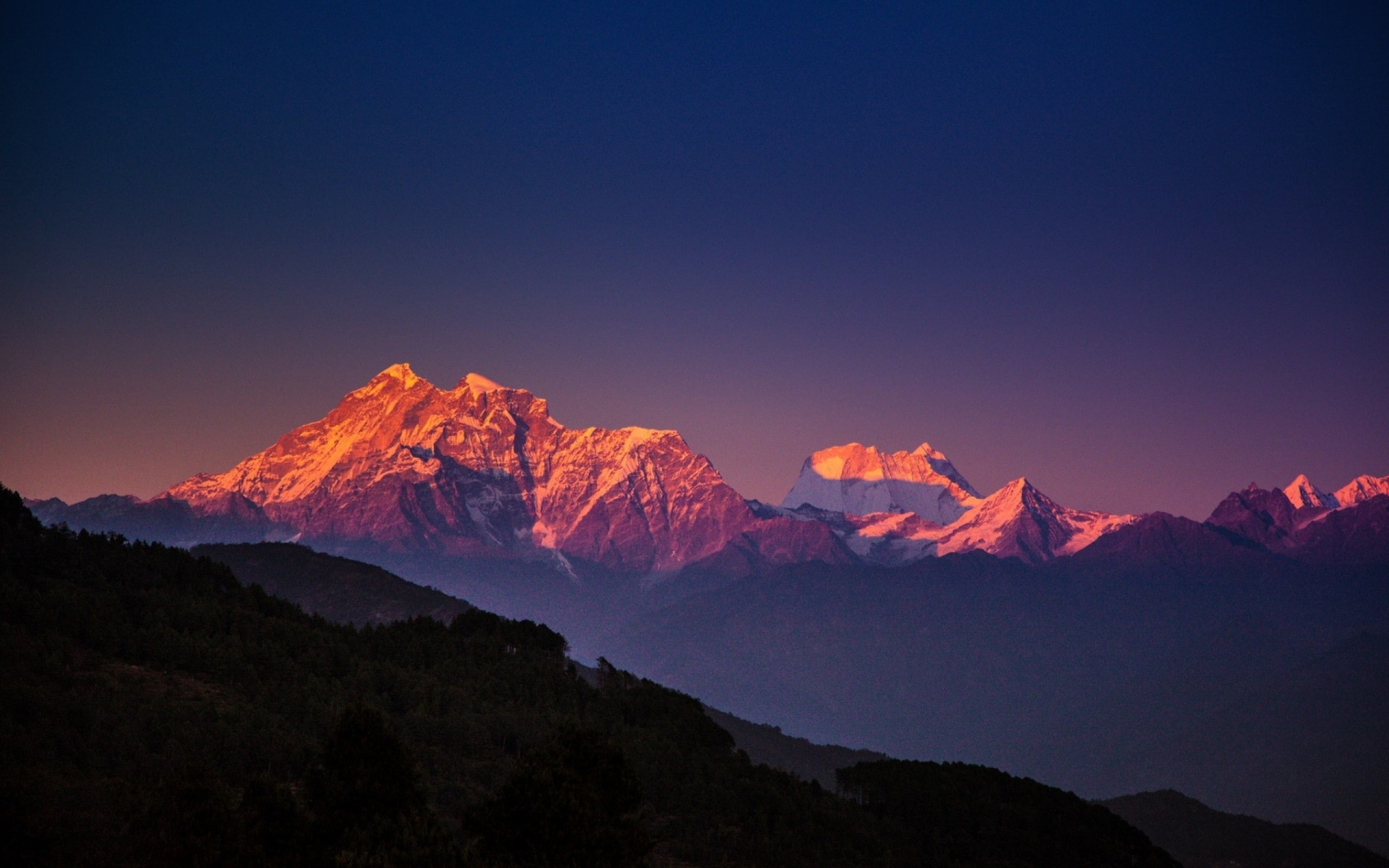 Himalayas, landscape, sunset, 2K, mountains, HD Wallpaper