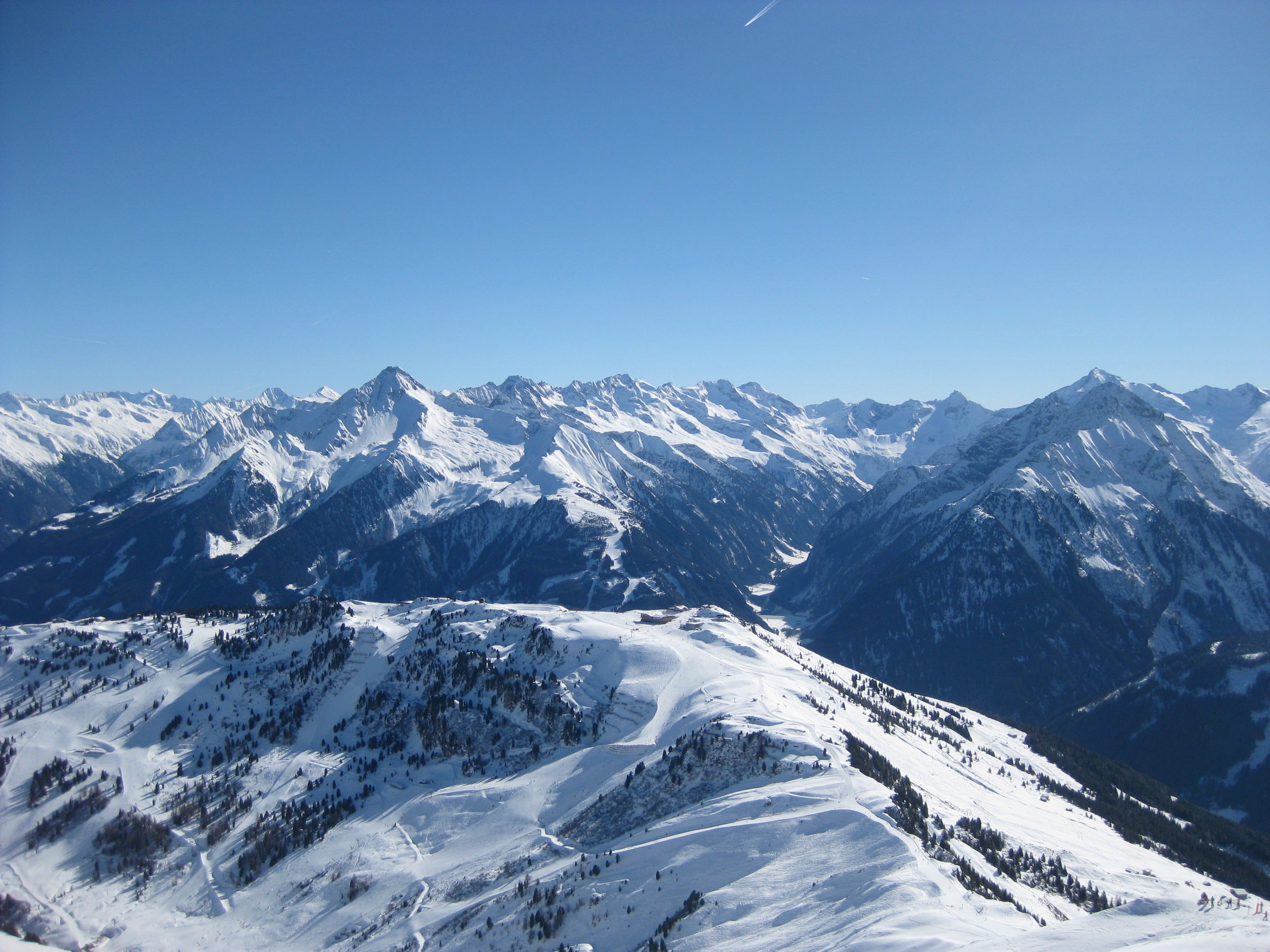 alpine, mountain, landscape, Zillertal, scenics, environment, cold temperature, snow, Ski, scenics - nature, mountain peak, winter, sky, Snow, tranquility, HD Wallpaper