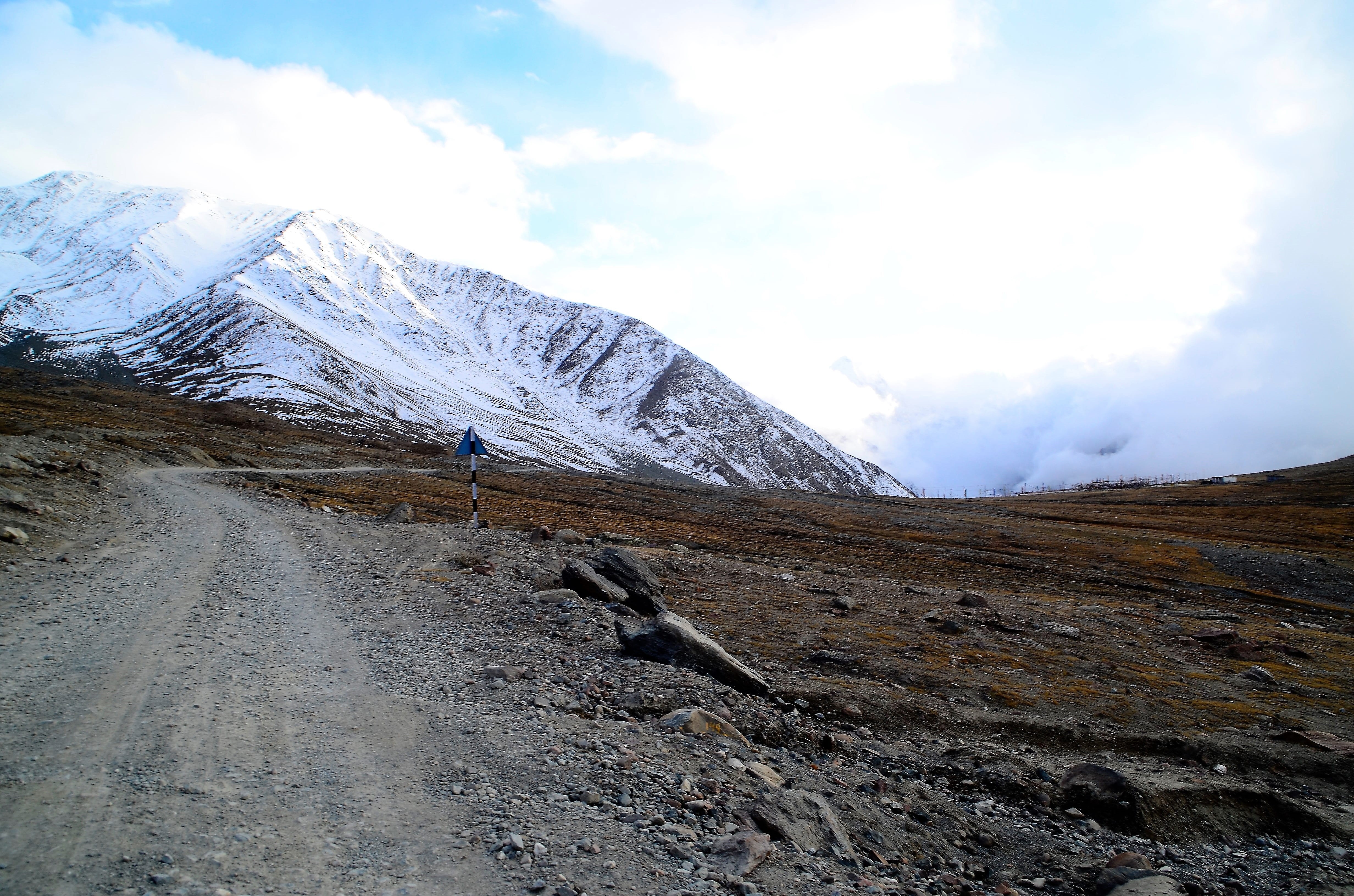 mountain peak, sky, 4K, non-urban scene, scenics - nature, winter, beauty in nature, himachal pradesh, mountain roads, india, cloud - sky, spiti, rock, HD Wallpaper