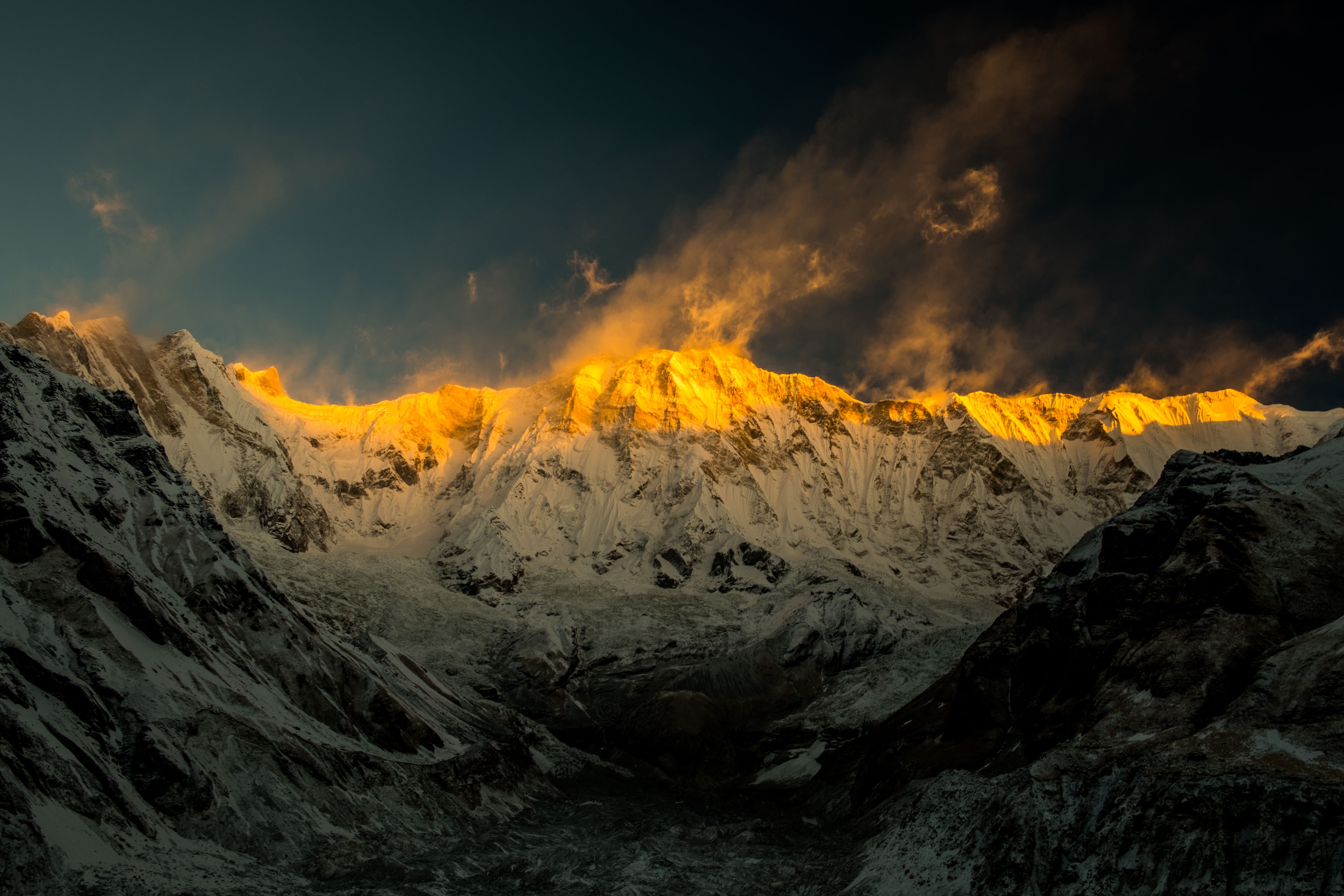 5K, landscape, mountains, annapurna, nature, HD Wallpaper