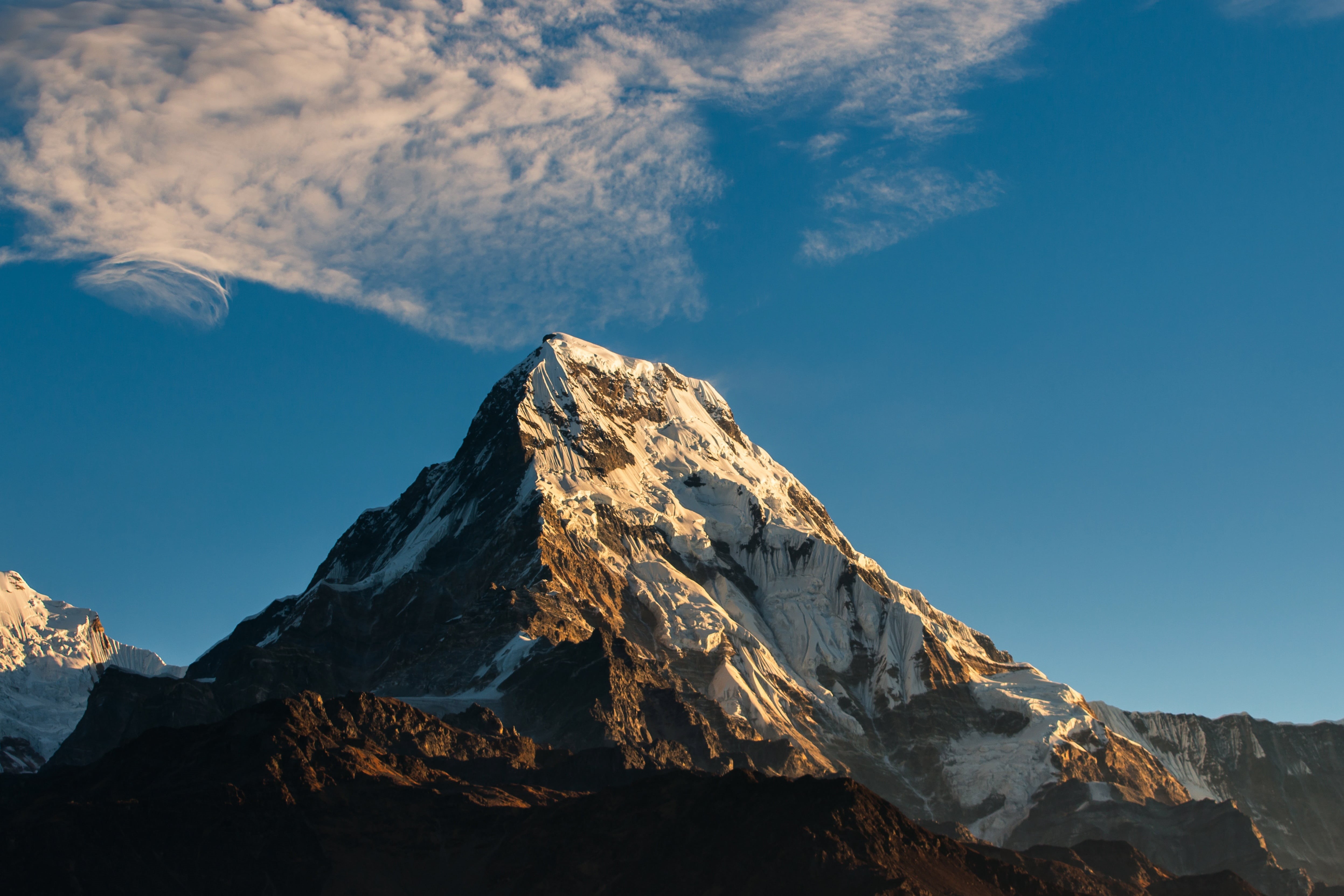 snowcapped mountain, rock, climbing, circuit, winter, landscape, valley, summer, outdoors, peak, hike, himalayan, beauty in nature, nepal, summit, asia, HD Wallpaper