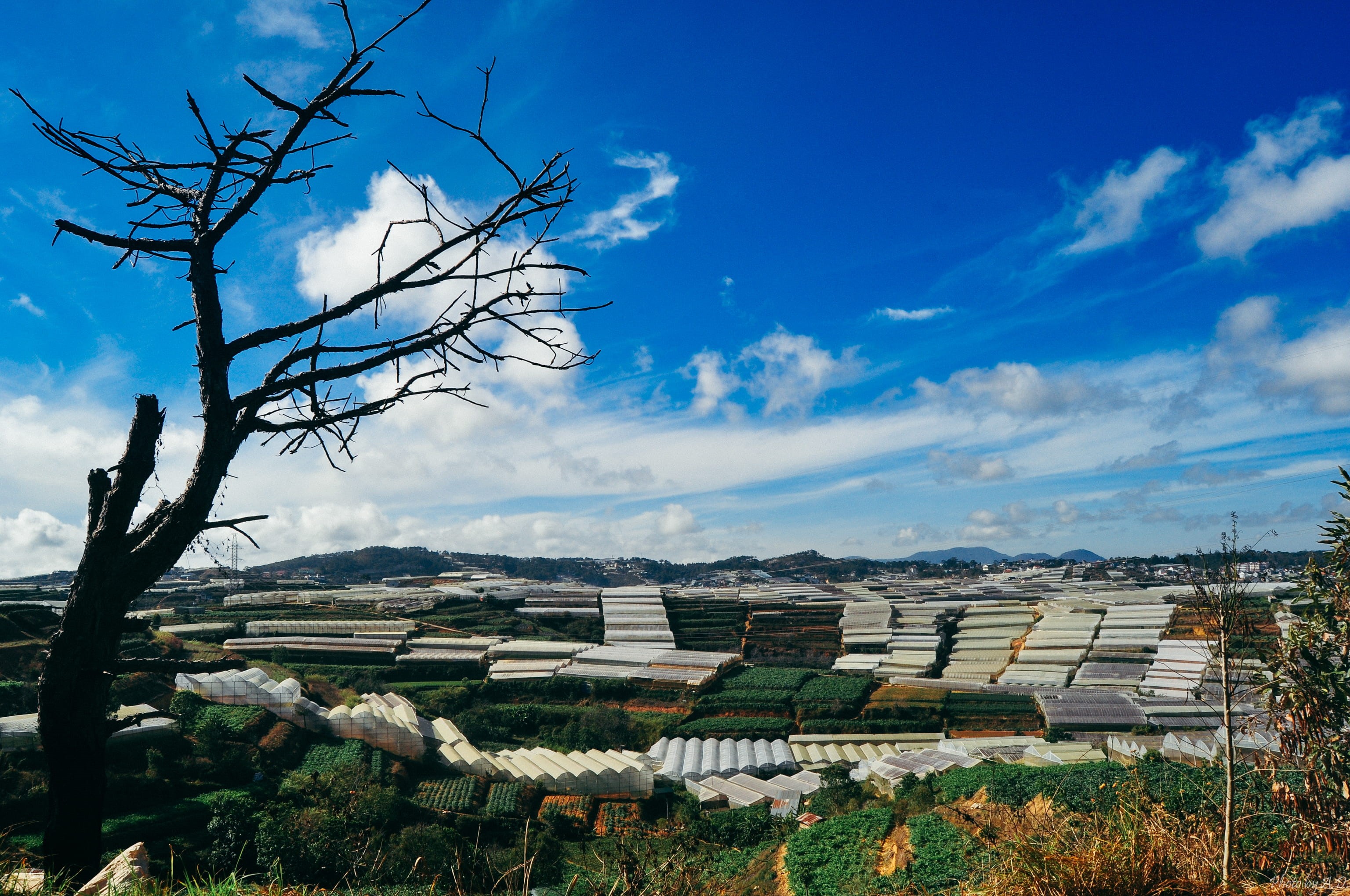 no people, cloud - sky, sky, bike, motorcycle, clouds, moutain, townscape, built structure, biker, sun, beauty in nature, blue, lam dong province, dalat, HD Wallpaper