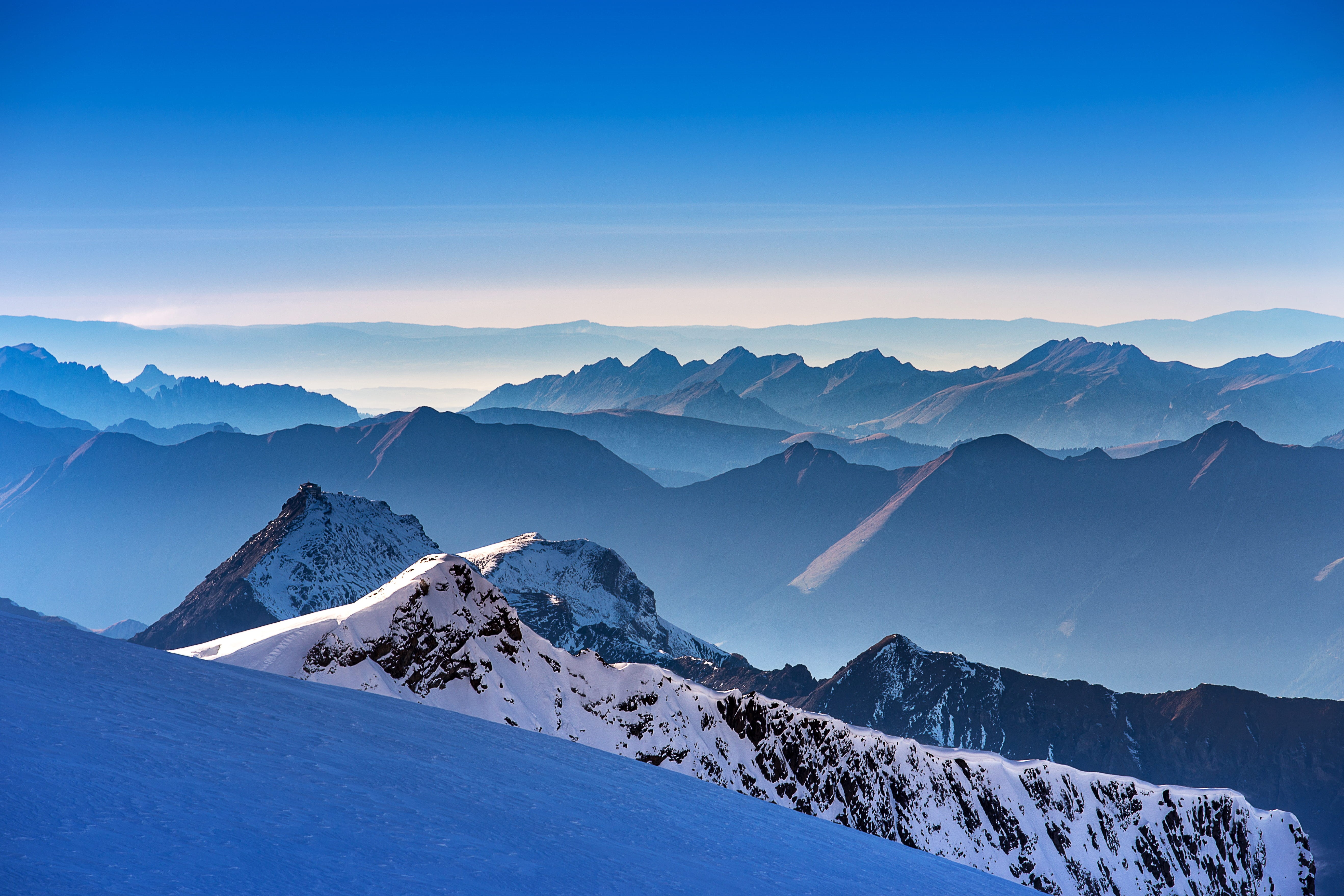 snowcapped mountain, covered, range, interlaken, mountain range, outdoors, snow, switzerland, cold, environment, Jungfrau, scenic, sky, no people, photo, HD Wallpaper
